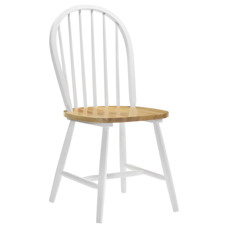 Allison - 5 Piece Round Drop Leaf Dining Table Set - White