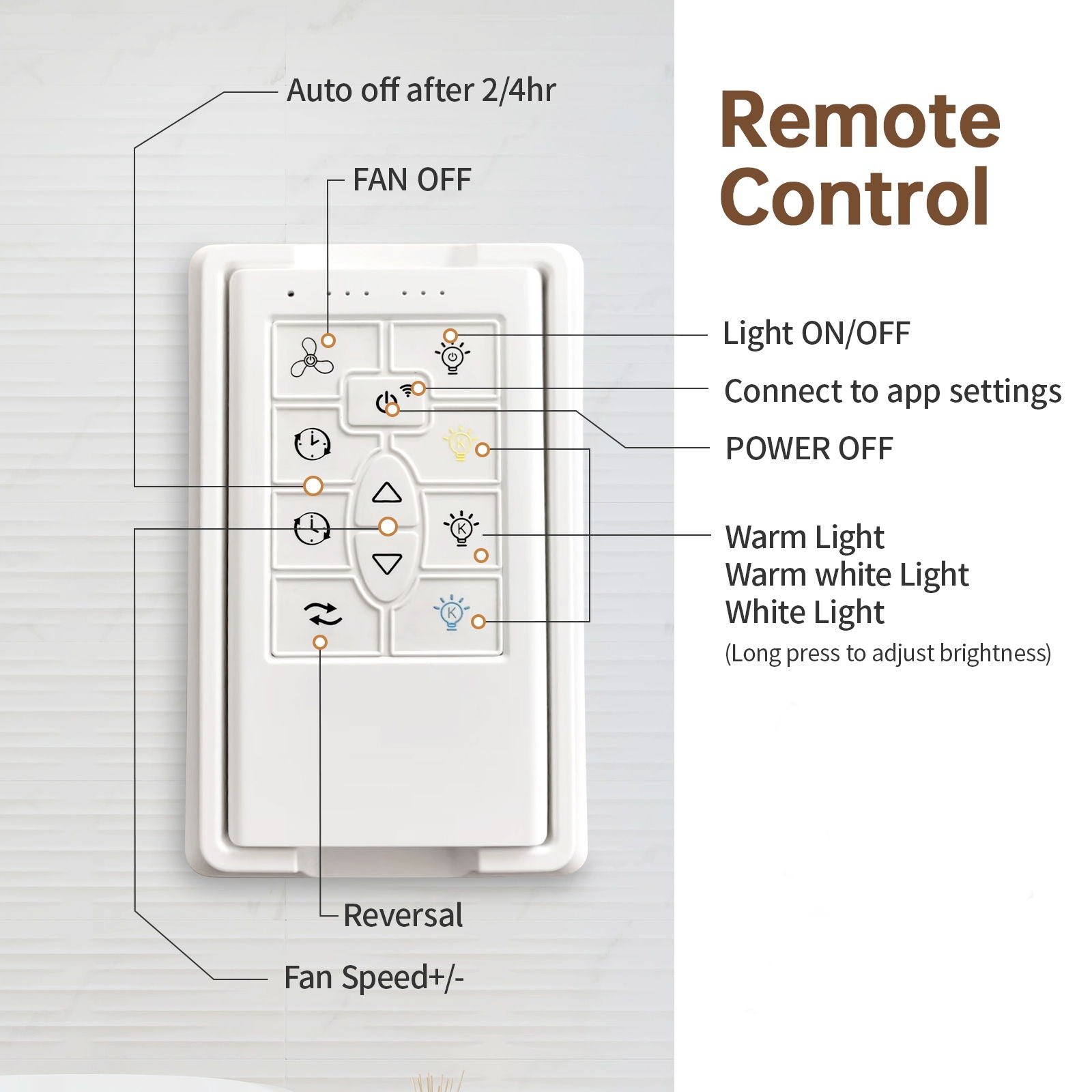 DC Motor Ceiling Fan With Dimmable Light And 8 Blade Aluminum Blades - Nickel