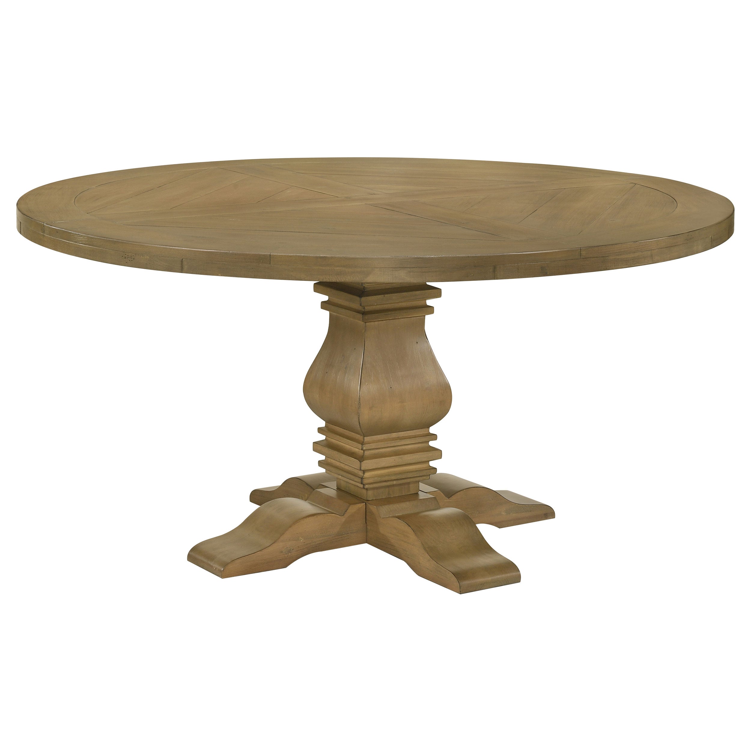 Florence Round 60-inch Wood Dining Table Rustic Honey-CoasterElevations