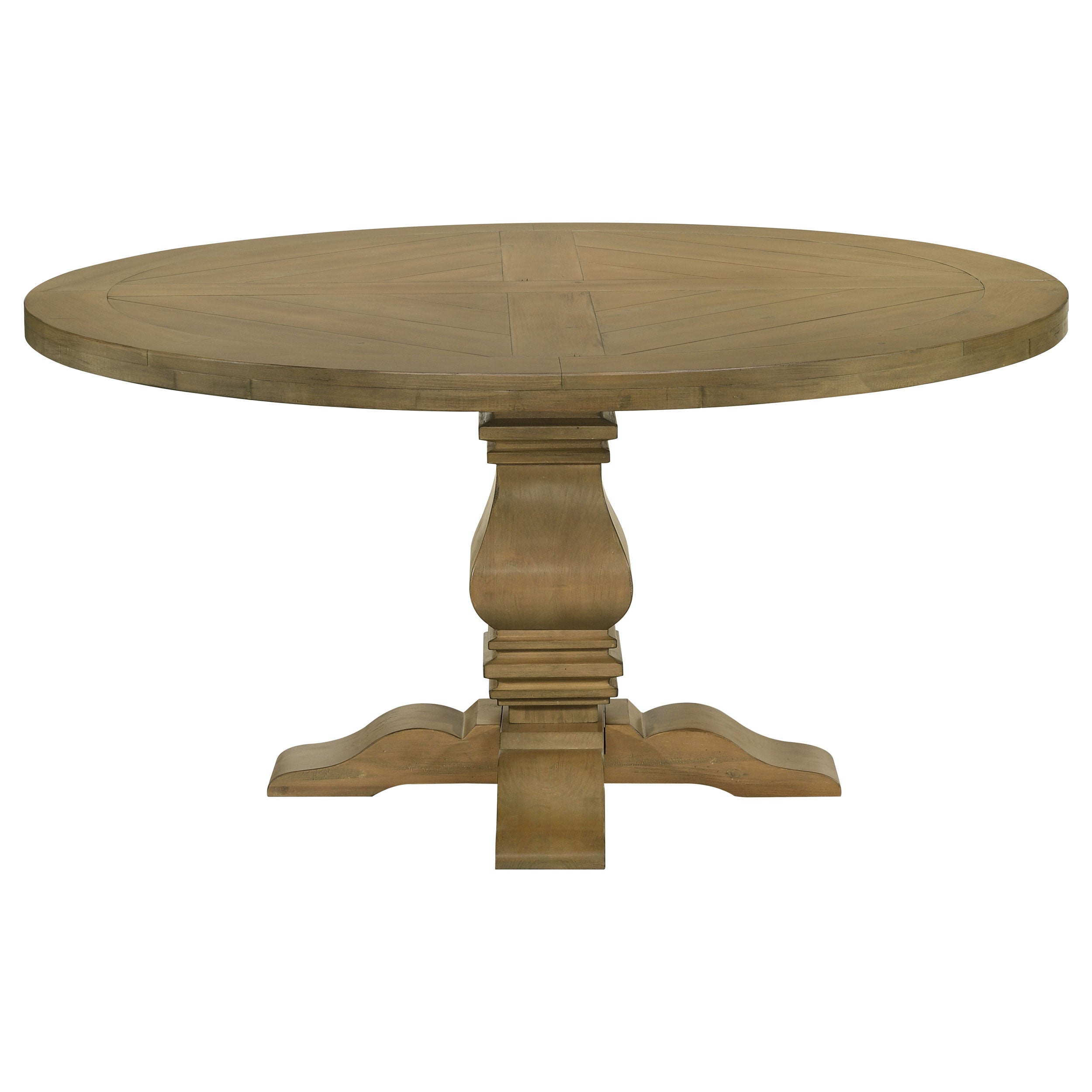 Florence Round 60-inch Wood Dining Table Rustic Honey-CoasterElevations