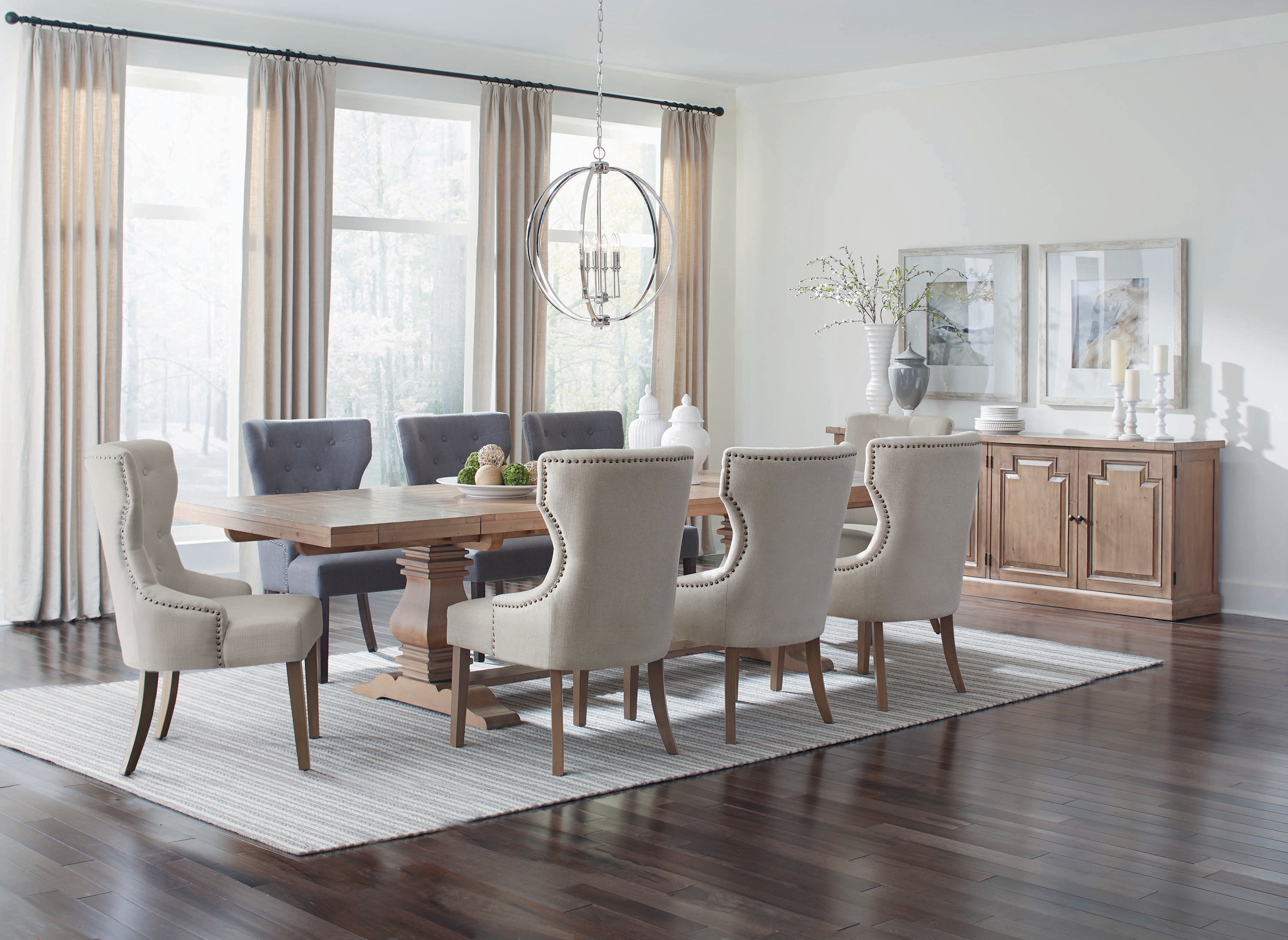 Florence 126-inch Extension Dining Table Rustic Honey-CoasterElevations