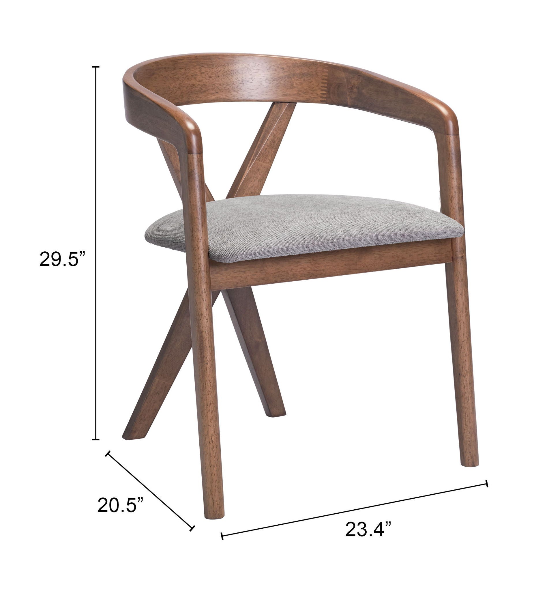 Cairo - Dining Chair - Dove Gray & Walnut