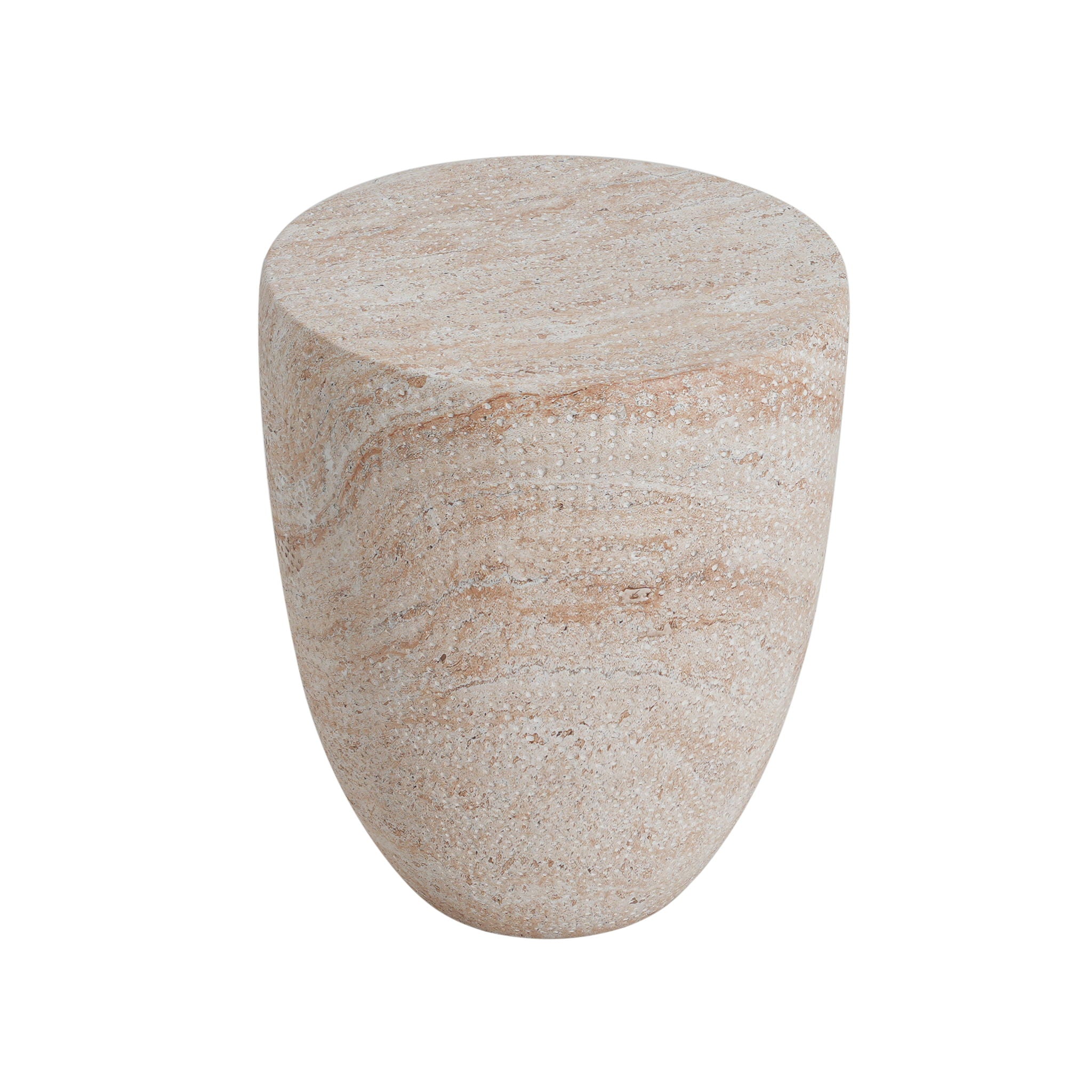 Outdoor / Indoor Lightweight, Concrete Side Table, Travertine - Beige - Best Buy Furniture