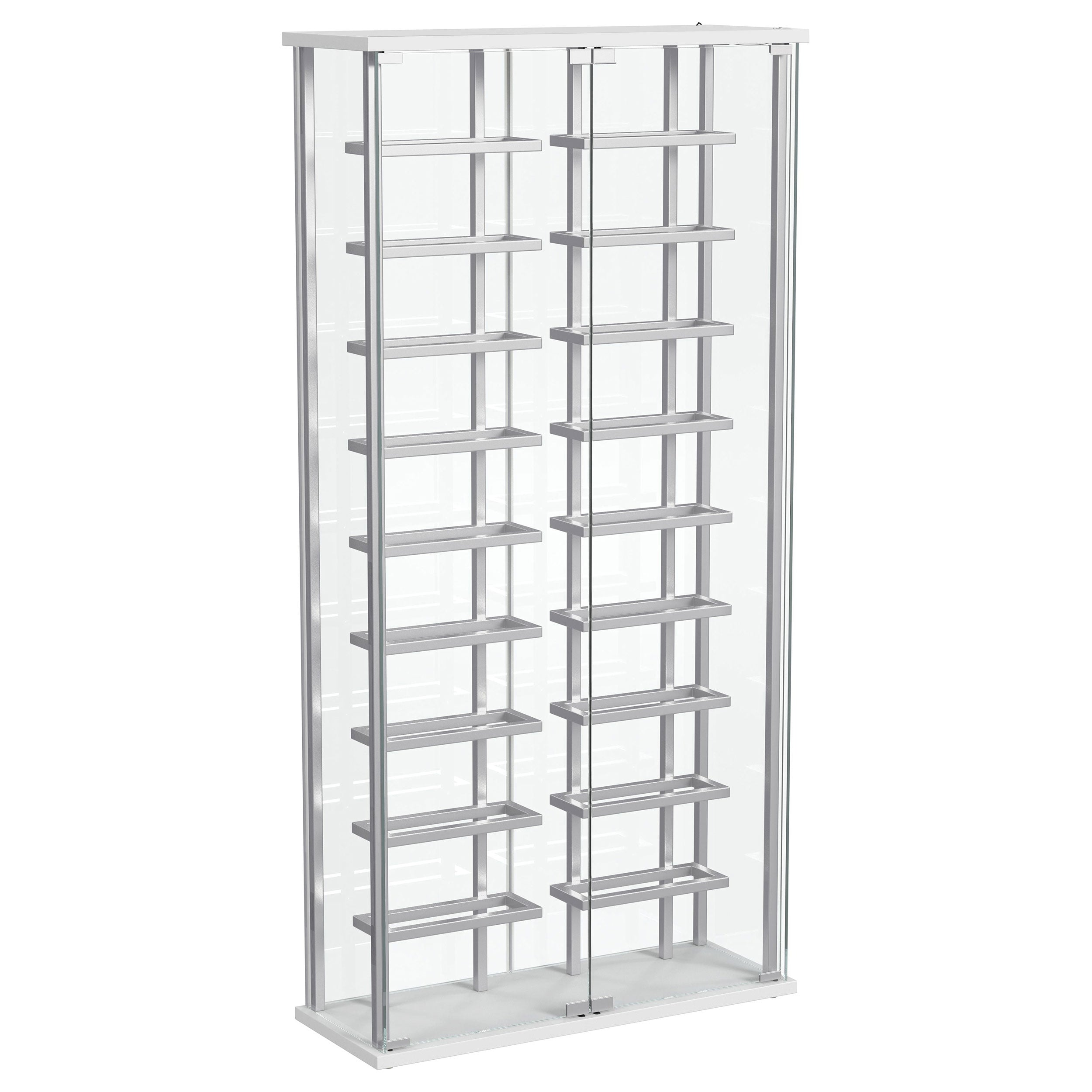 Montara Tempered Glass Wine Storage LED Curio Cabinet Chrome-