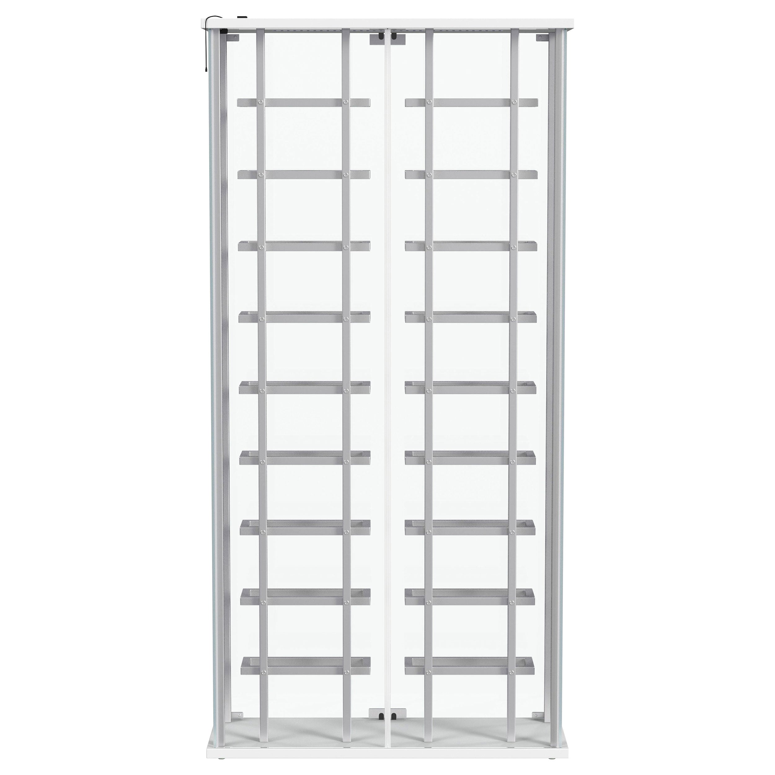 Montara Tempered Glass Wine Storage LED Curio Cabinet Chrome-