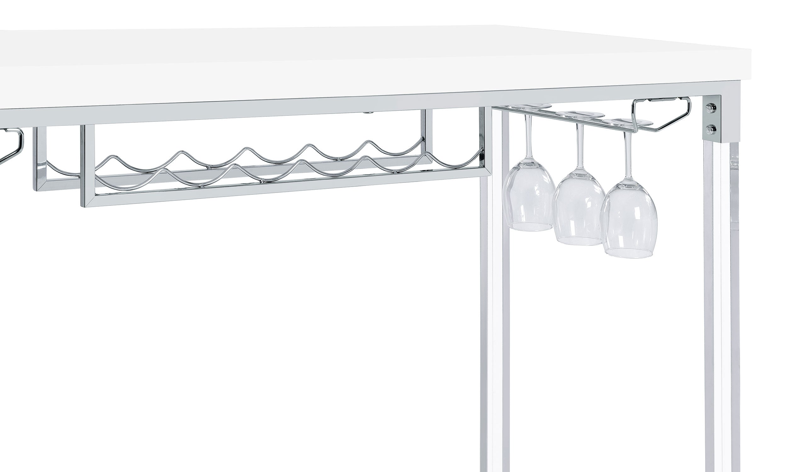 Norcrest 47-inch Acrylic Leg Bar Table White High Gloss-