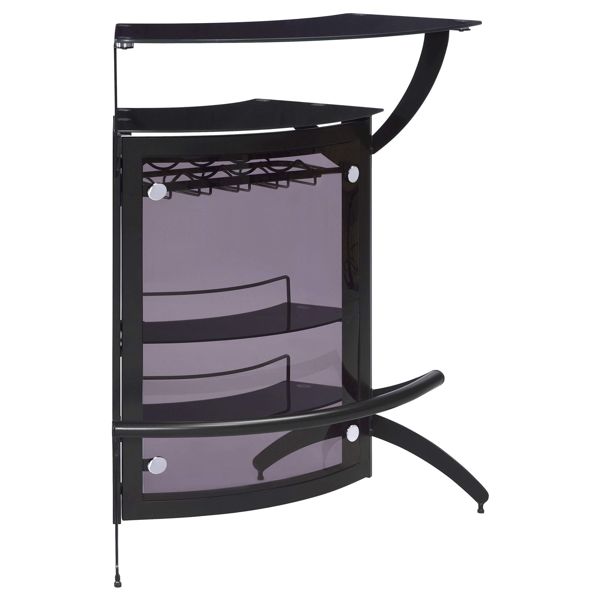 Dallas 2-shelf Curved Freestanding Home Bar Cabinet Black-CoasterEssence