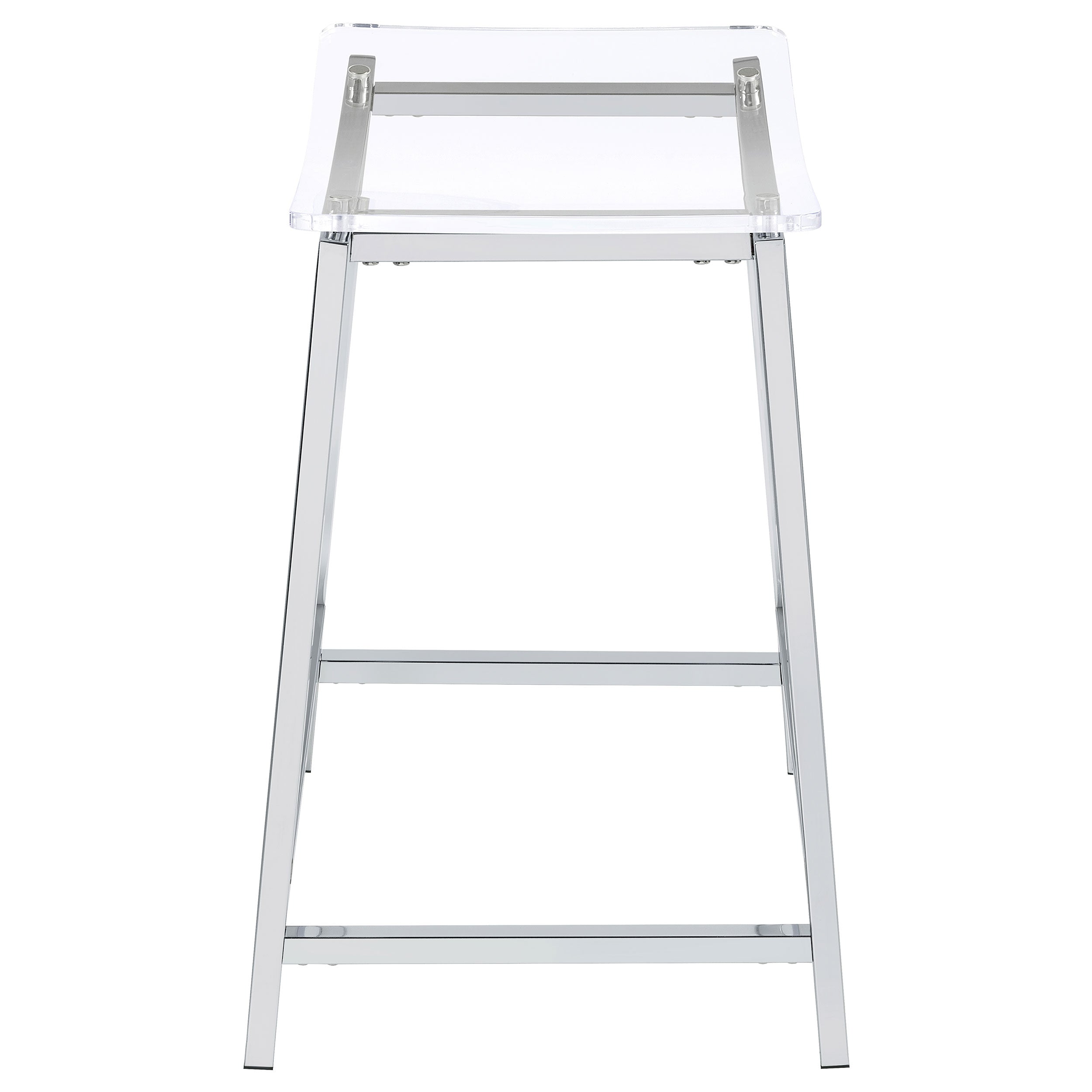 Jovani Acrylic Backless Counter Stool Chrome (Set of 2)-