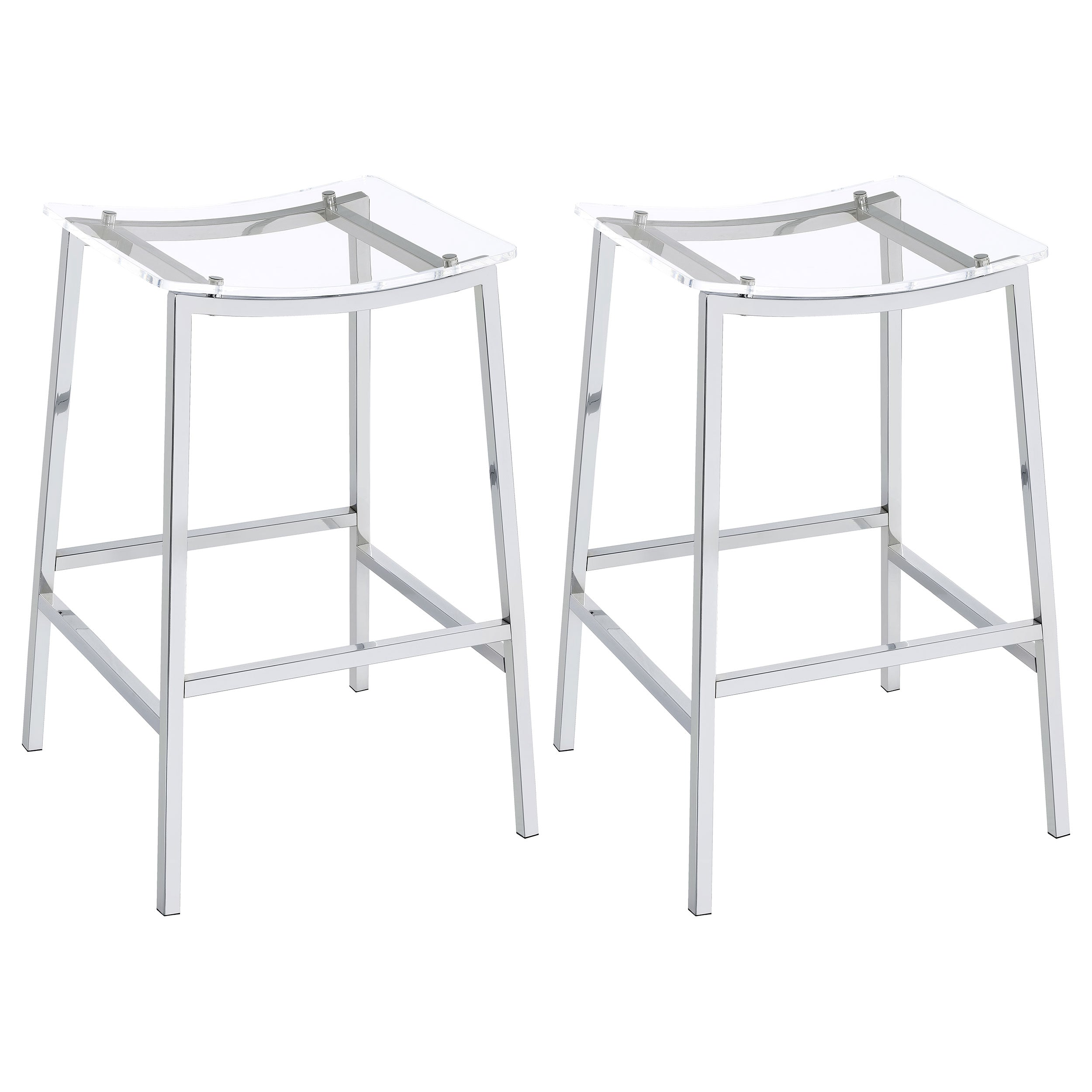 Jovani Acrylic Backless Bar Stool Chrome (Set of 2)-