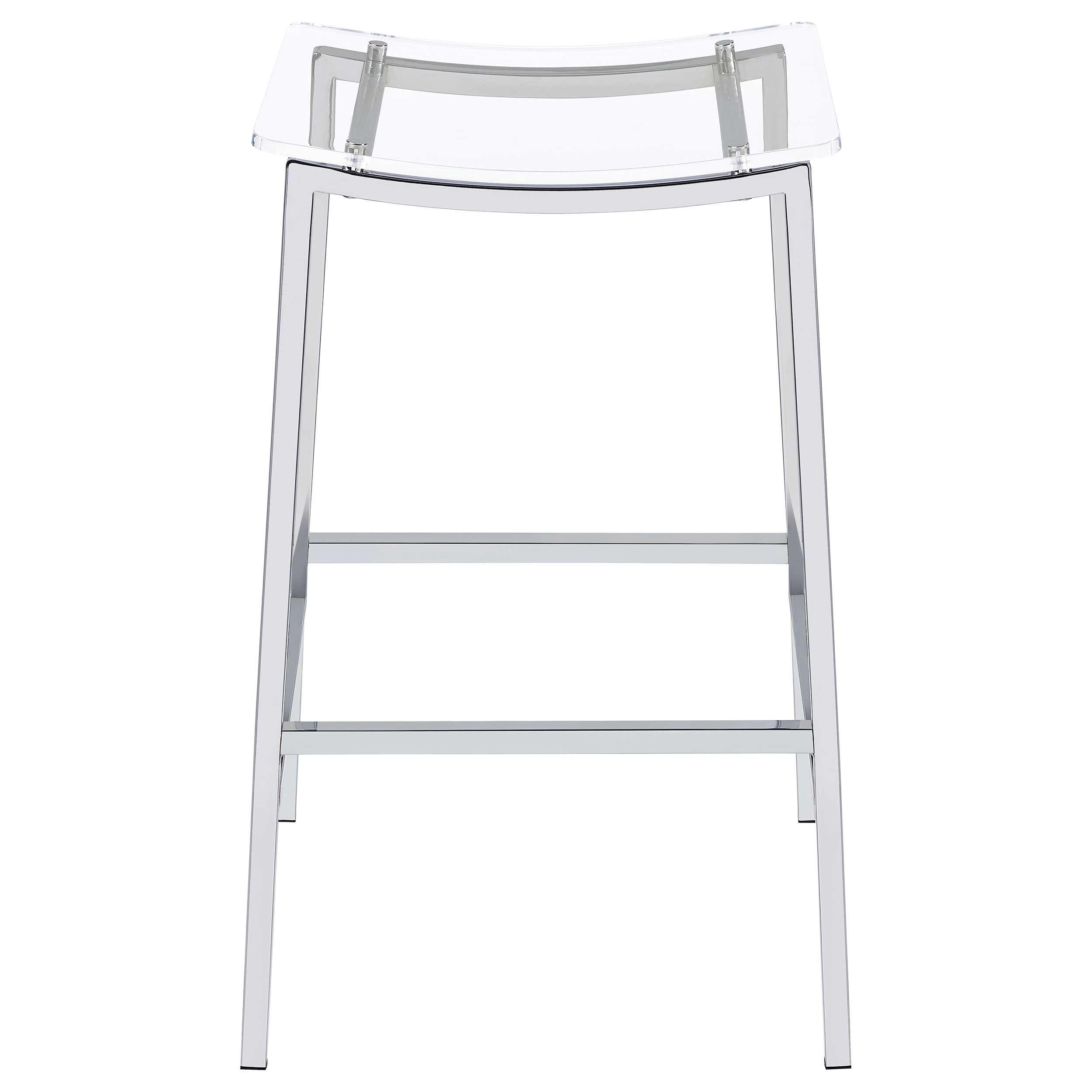Jovani Acrylic Backless Bar Stool Chrome (Set of 2)-
