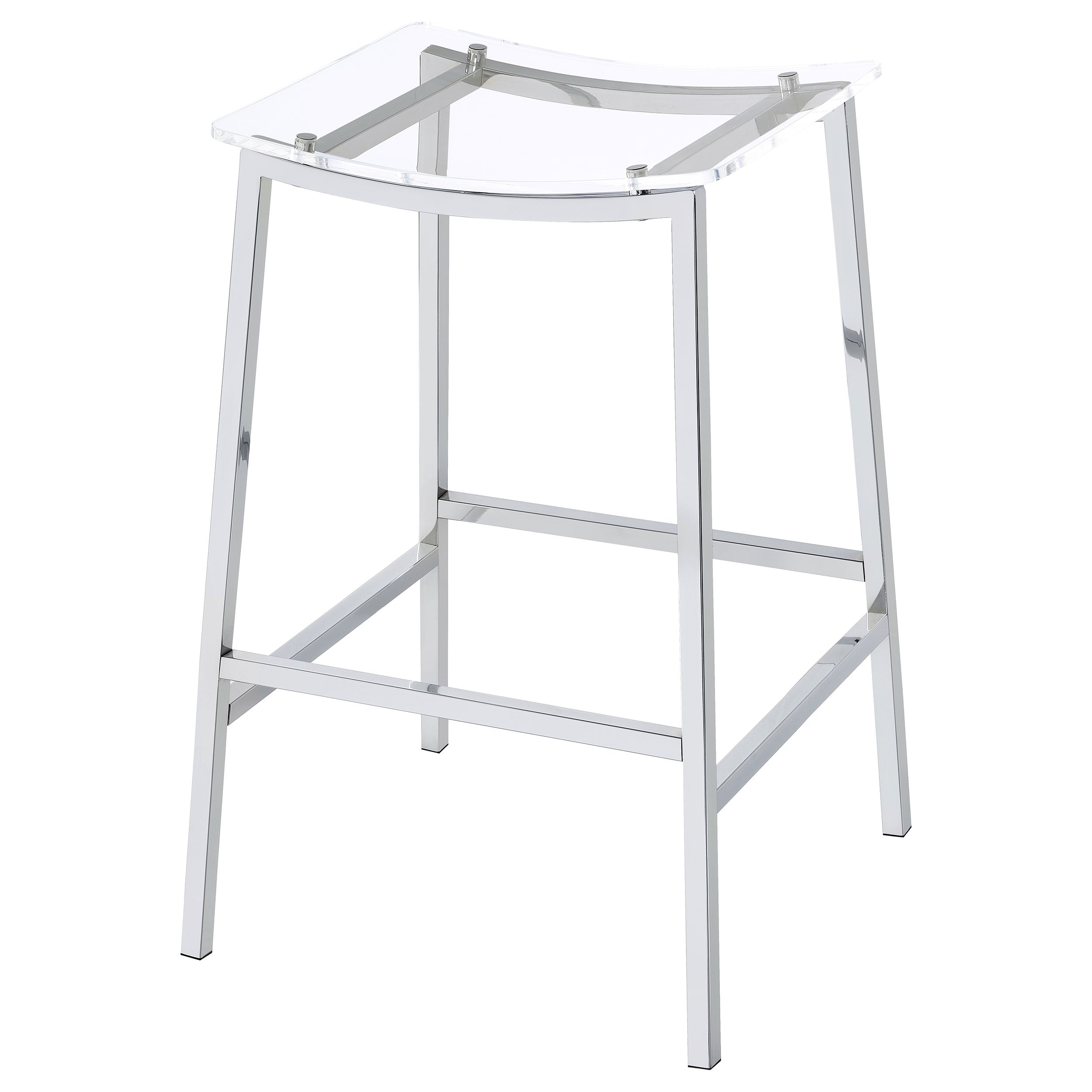 Jovani Acrylic Backless Bar Stool Chrome (Set of 2)-