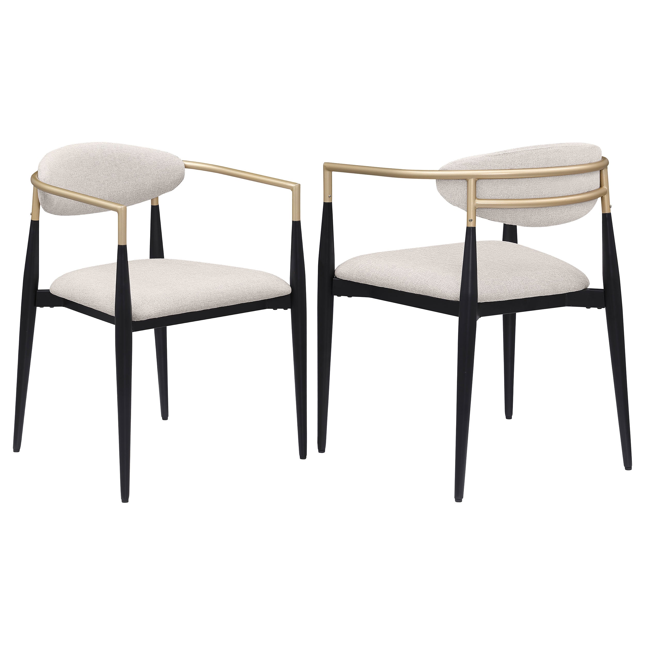 Bradbury Fabric Upholstered Dining Arm Chair Beige (Set of 2)-
