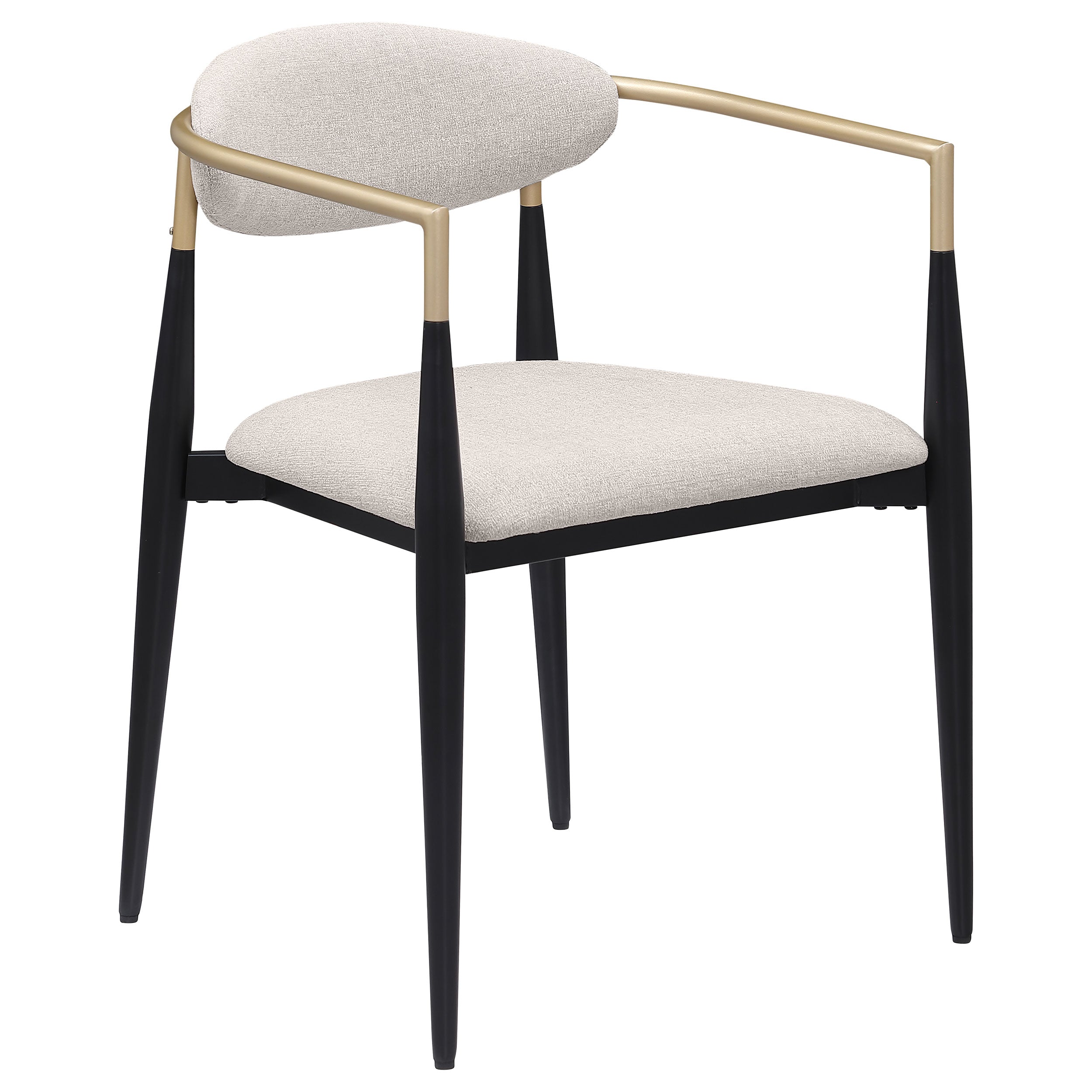 Bradbury Fabric Upholstered Dining Arm Chair Beige (Set of 2)-