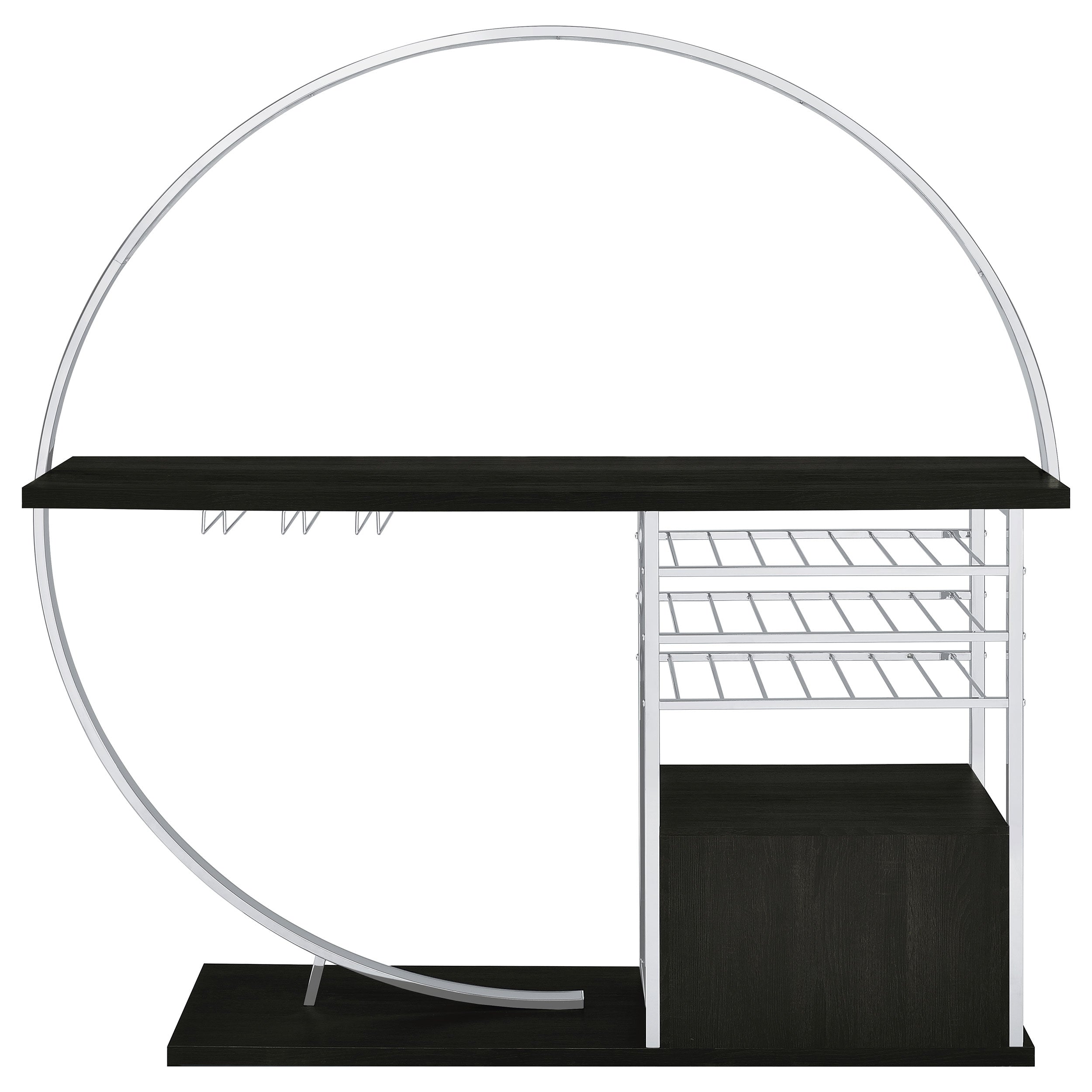 Risley 2-door Circular LED Wine Cabinet Dark Charcoal-