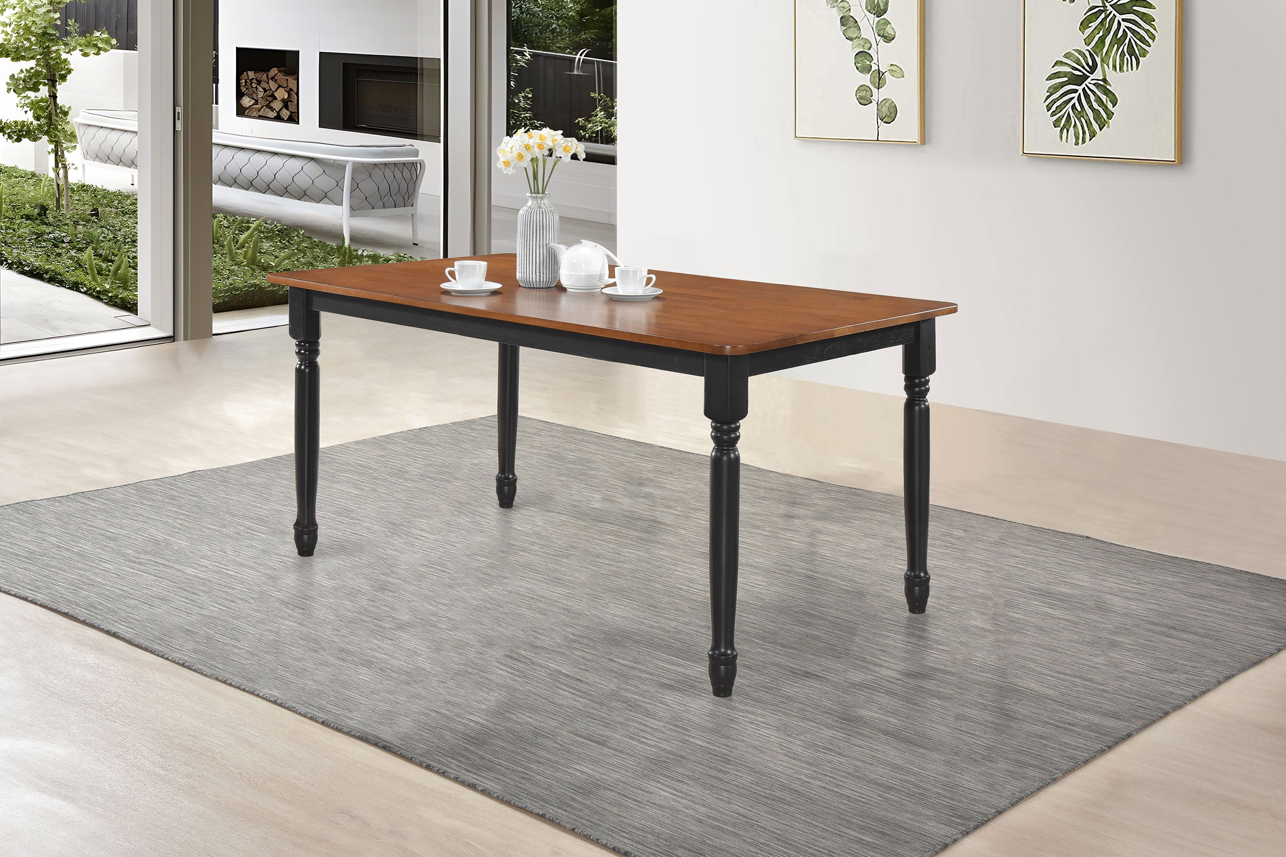 Hollyoak Rectangular 63-inch Wood Dining Table Walnut-