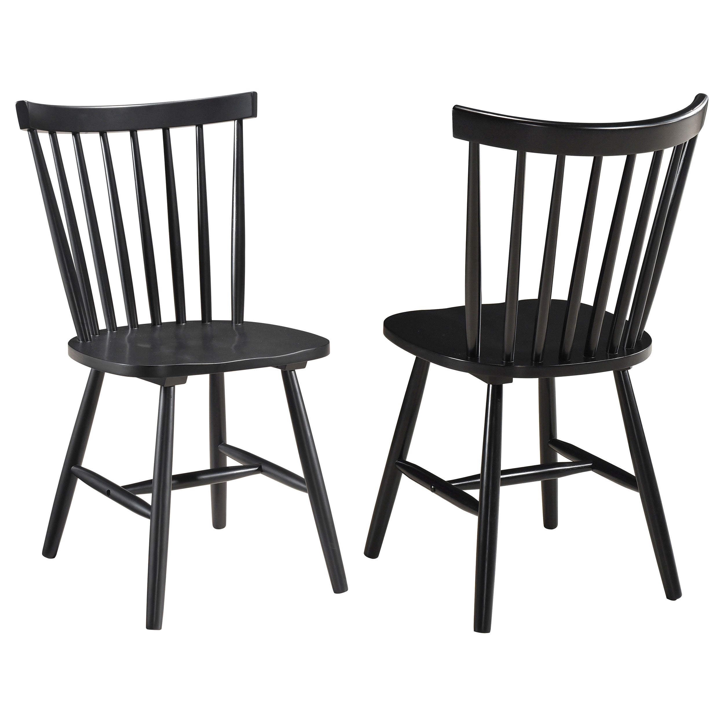 Hollyoak Windsor Wood Dining Side Chair Black (Set of 2)-