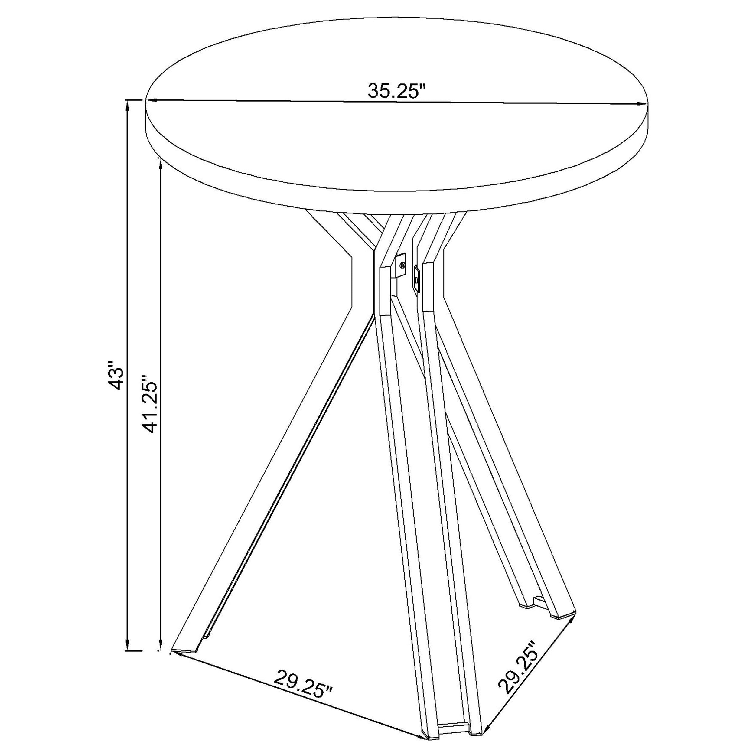 Edgerton Round 35-inch Pub Height Bistro Bar Table Dark Oak-CoasterEssence
