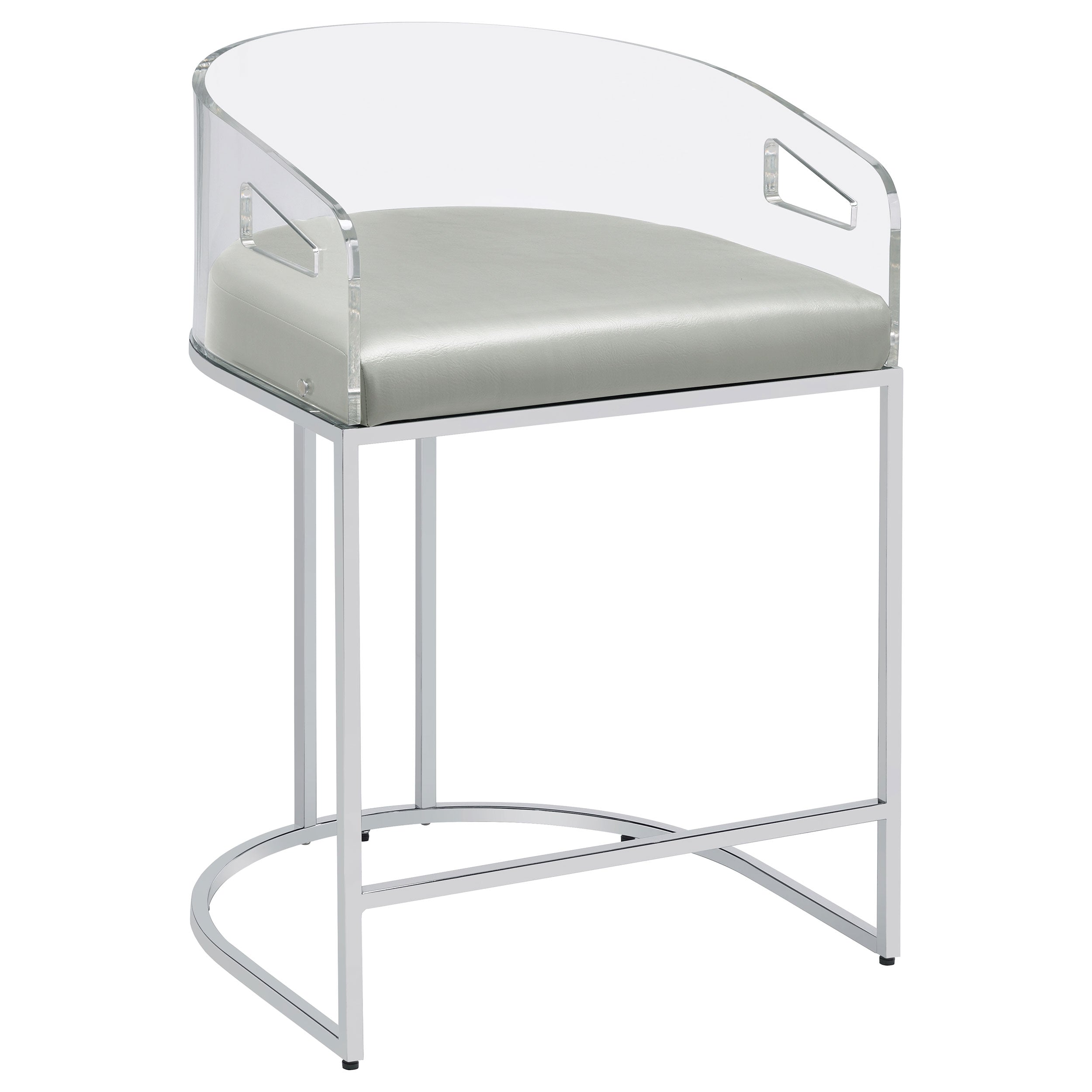 Thermosolis Clear Acrylic Counter Chair Chrome (Set of 2)-CoasterElevations
