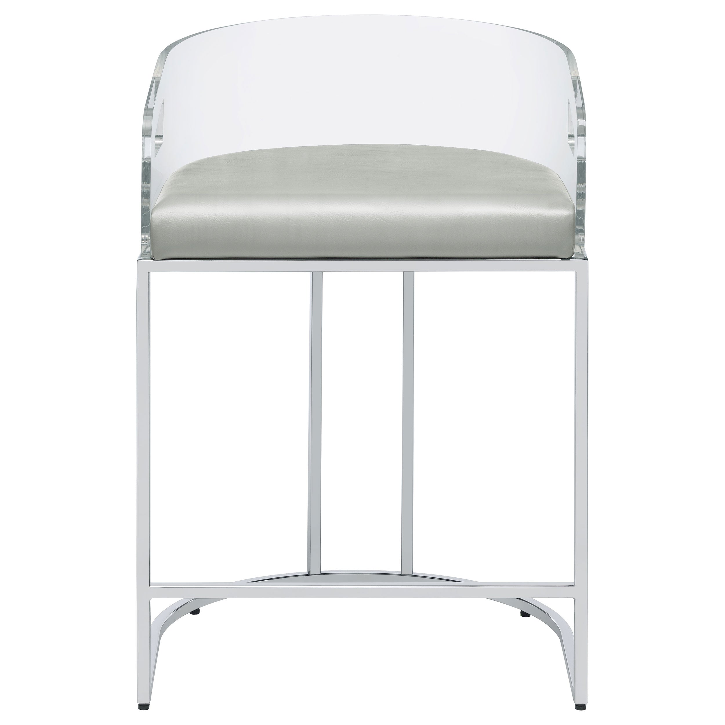 Thermosolis Clear Acrylic Counter Chair Chrome (Set of 2)-CoasterElevations