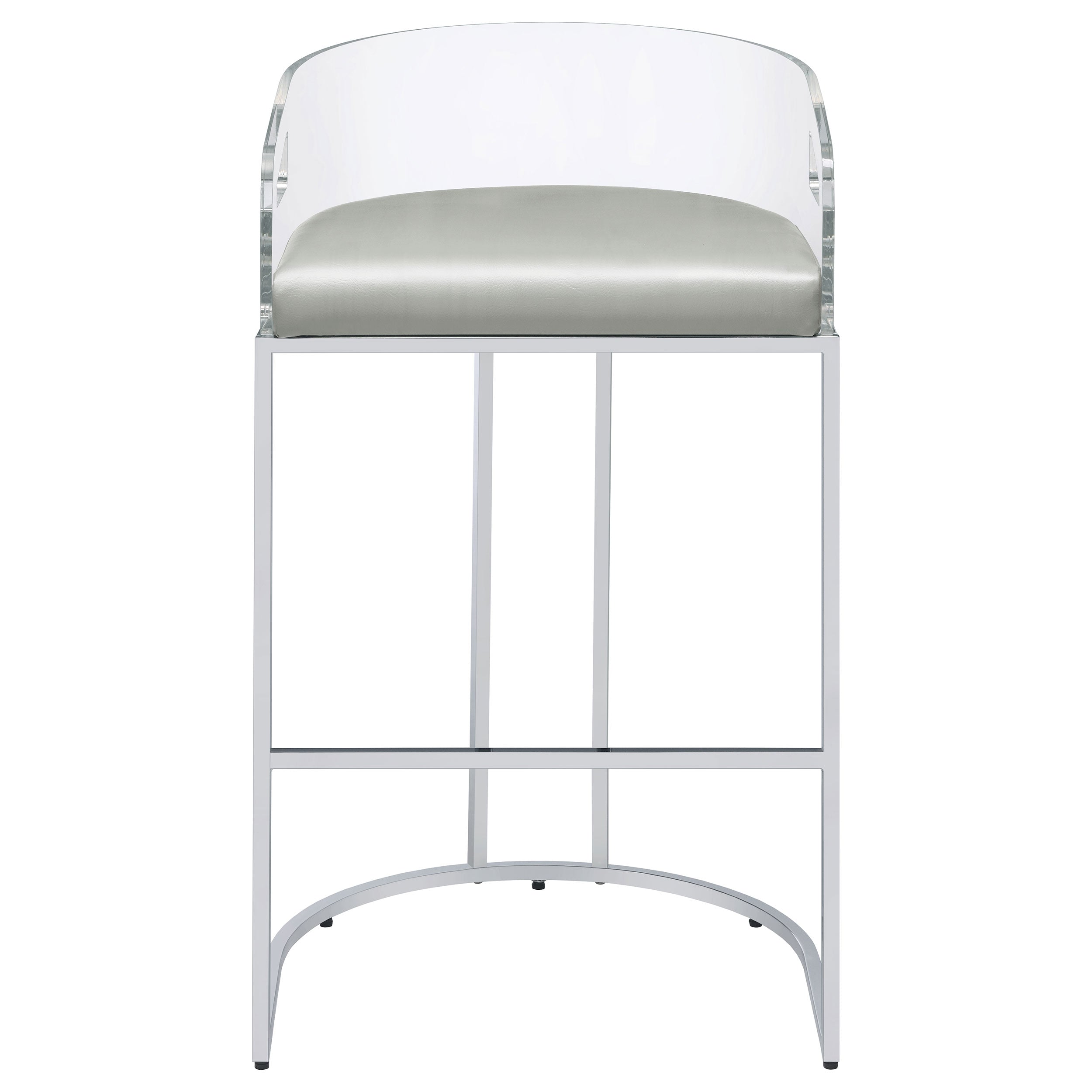 Thermosolis Clear Acrylic Bar Chair Chrome (Set of 2)-CoasterElevations