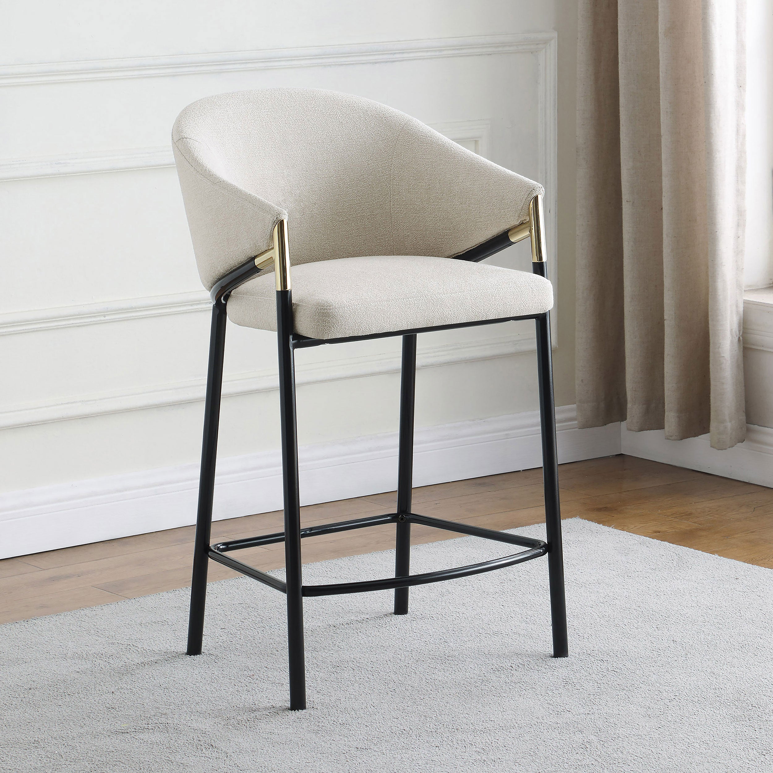 Chadwick Fabric Upholstered Counter Chair Beige (Set of 2)-CoasterEssence