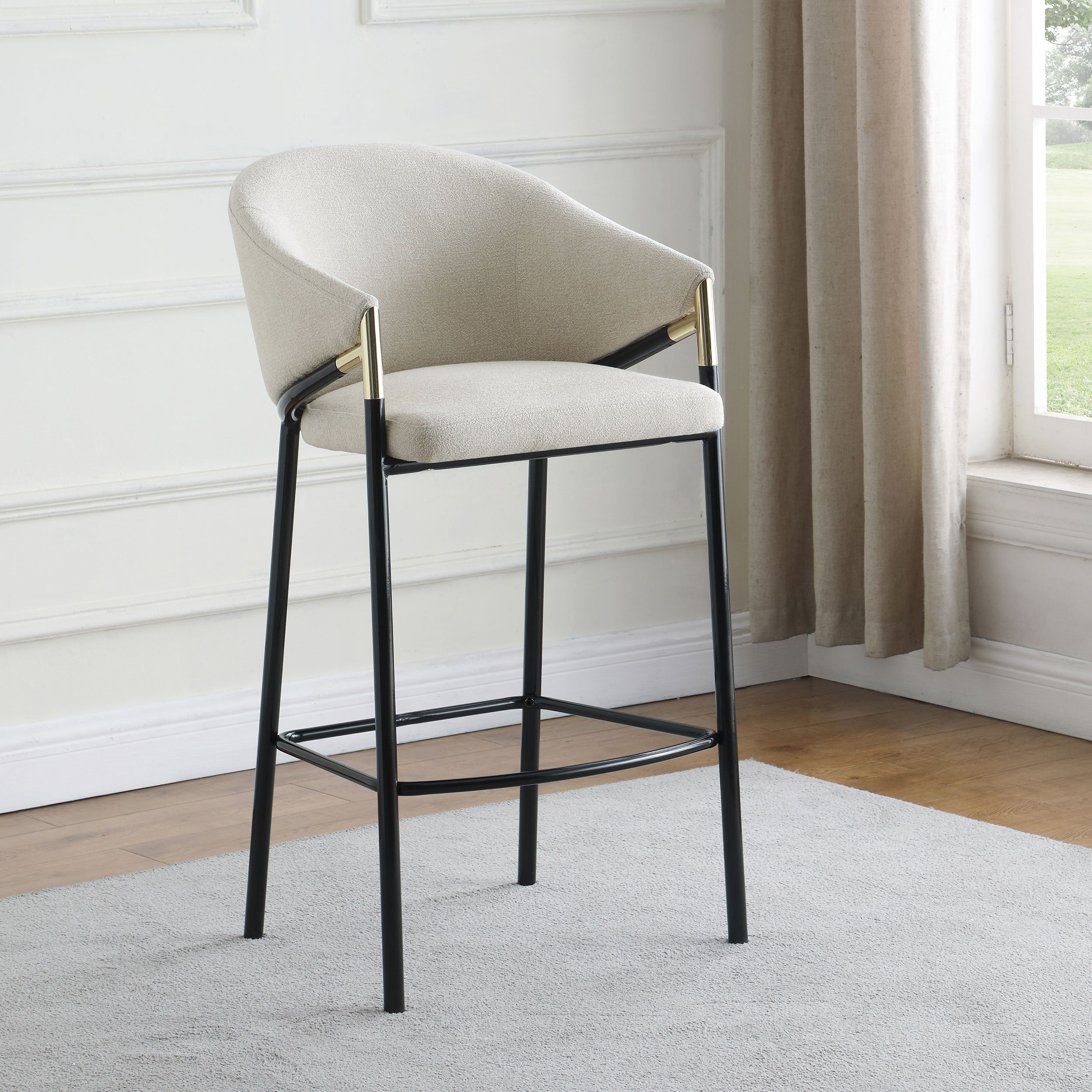Chadwick Fabric Upholstered Bar Chair Beige (Set of 2)-CoasterEssence