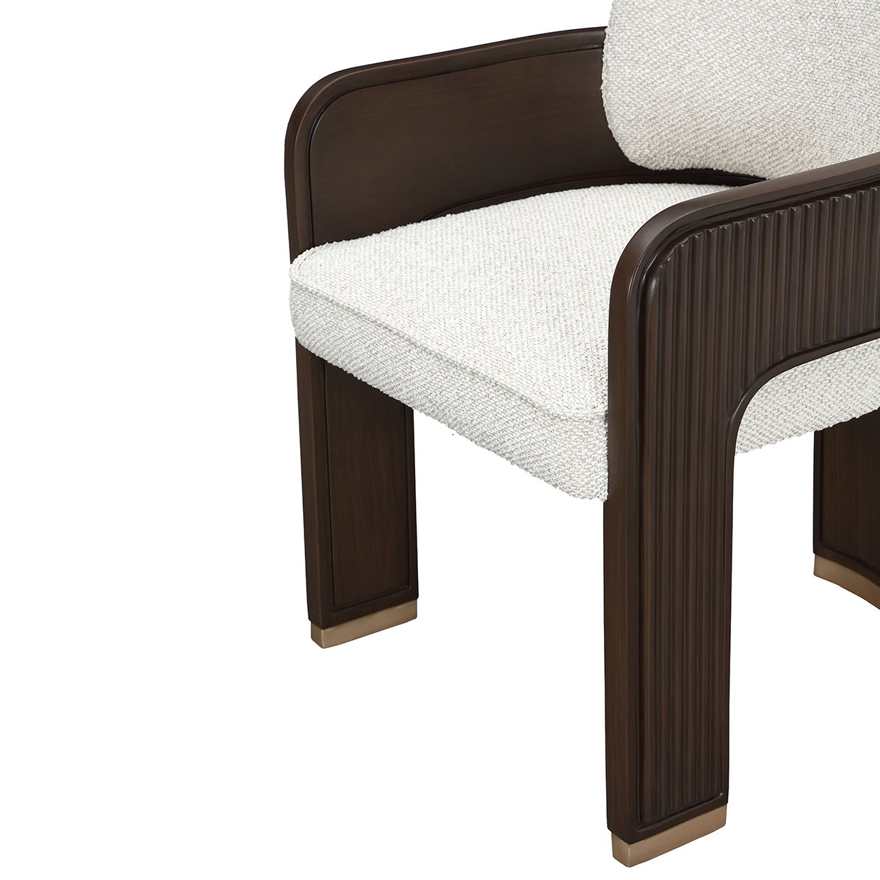 West Kensington - Dining Arm Chair - Buff / Medium Espresso