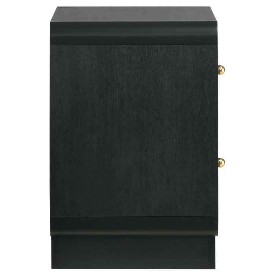 Cavelle - 2-Drawer Nightstand Bedside Table - Black - Best Buy Furniture