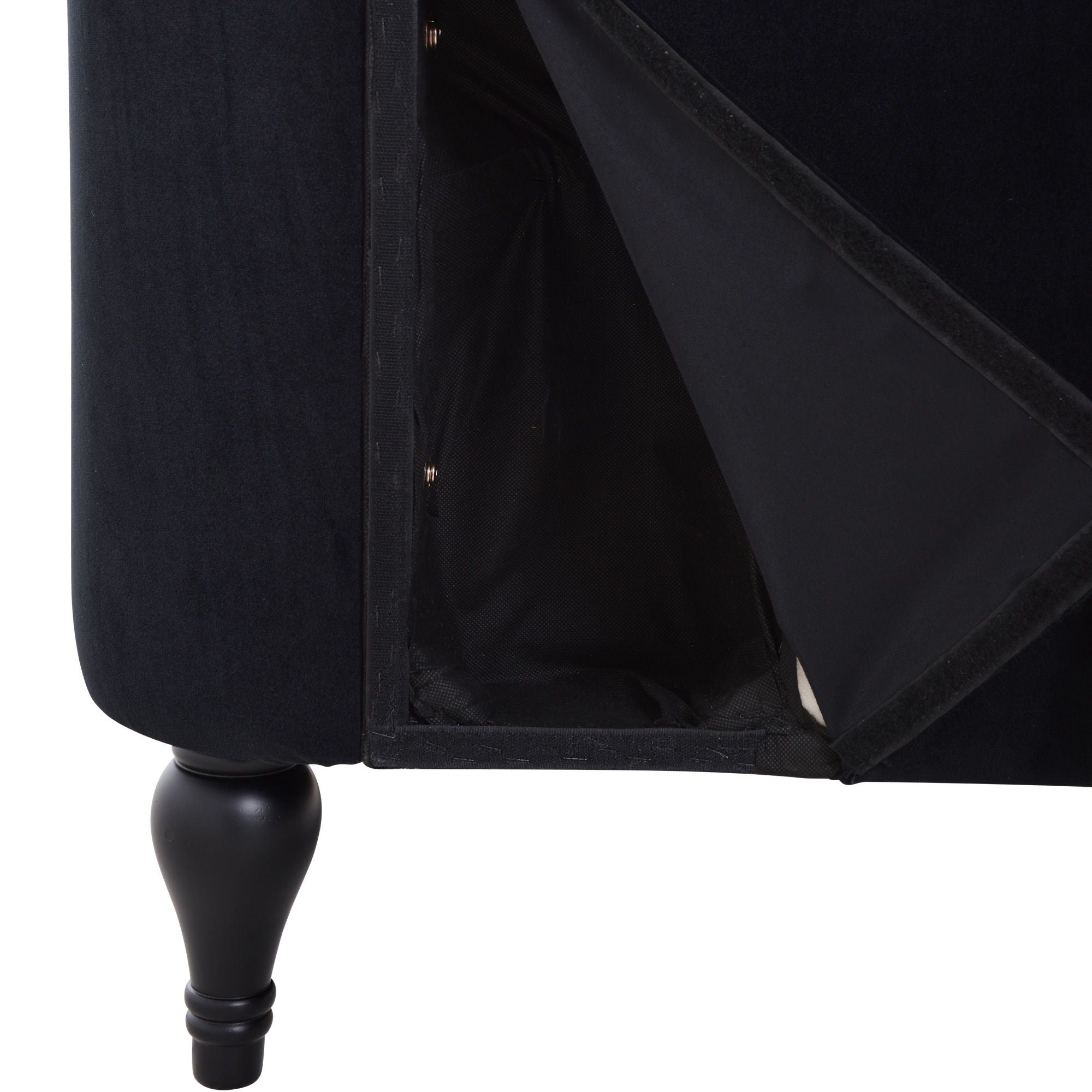 Velvet Chaise Lounge, Button Tufted Right Arm Facing Lounge Chair With Nailhead Trim For Living Room - Black - Best Buy Furniture