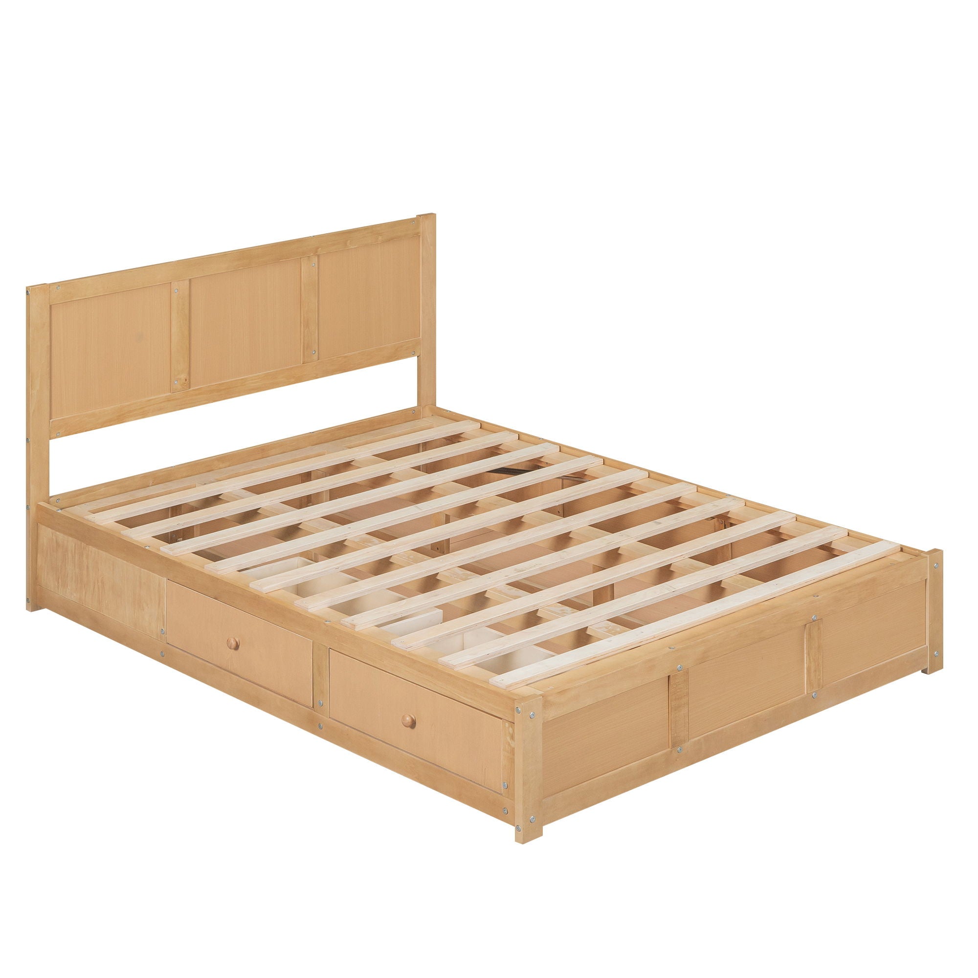 Platform Bed With Underneath Storage And 2 Drawers