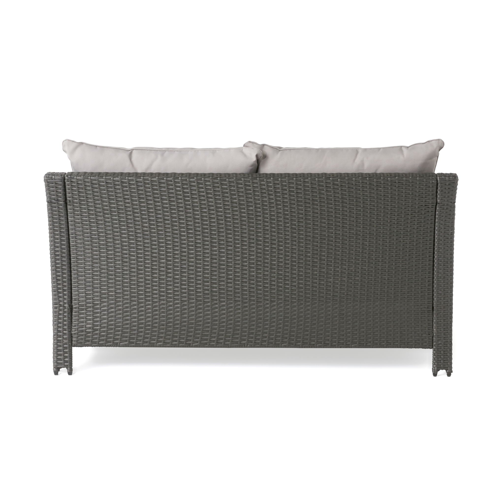 Contemporary Antibes Loveseat & Table Set Outdoor - Gray
