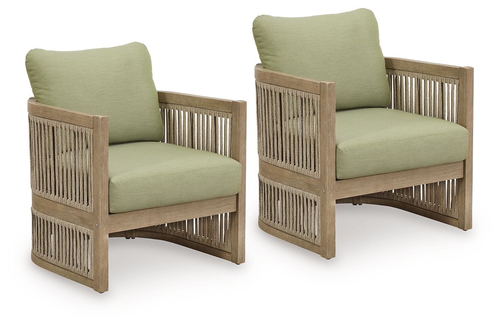 Serena Shores - Lounge Chair With Cushion (Set of 2) - Beige / Green - Best Buy Furniture