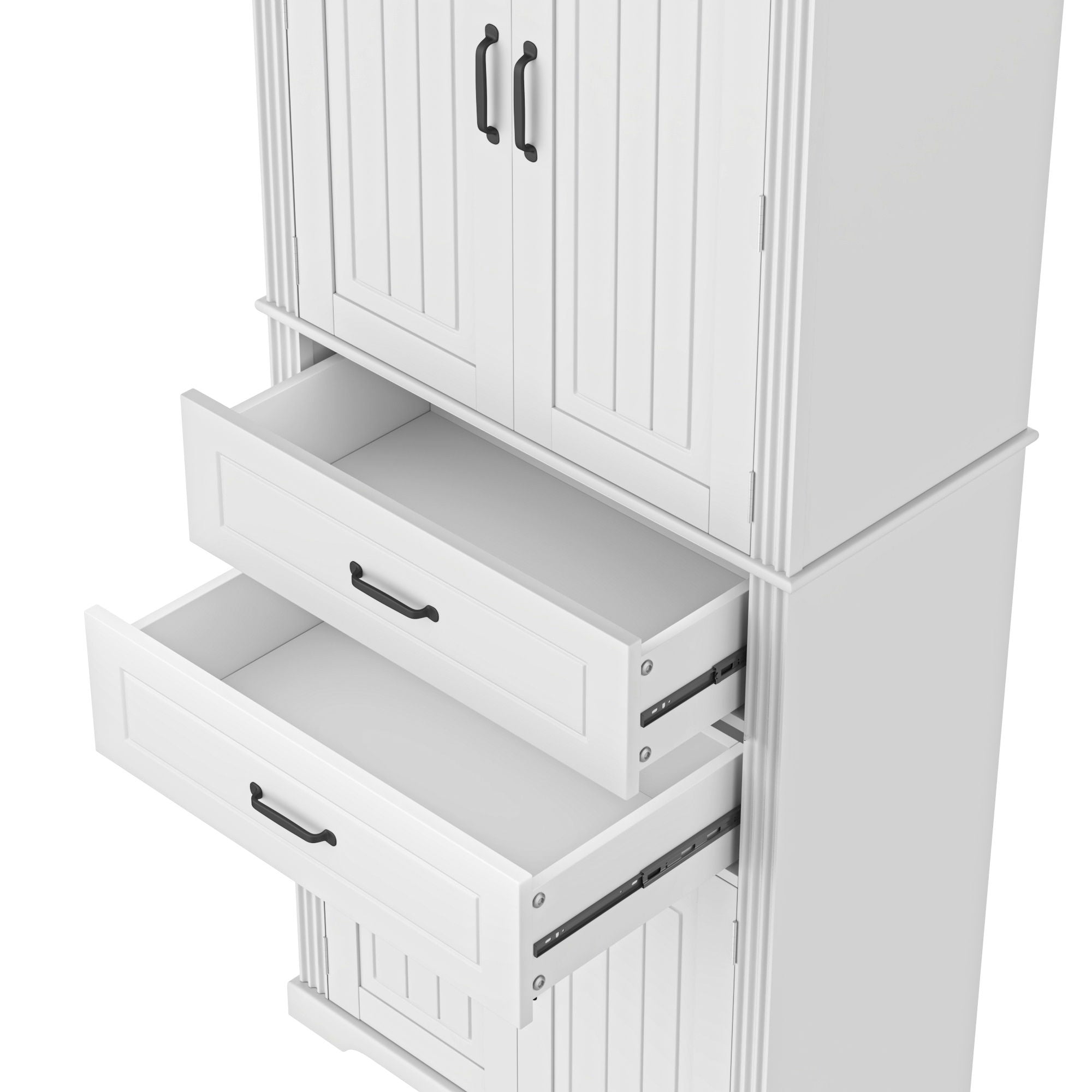 Multi Functional Storage Cabinet With Adjustable Shelves, 2 Drawers, Door Shelves