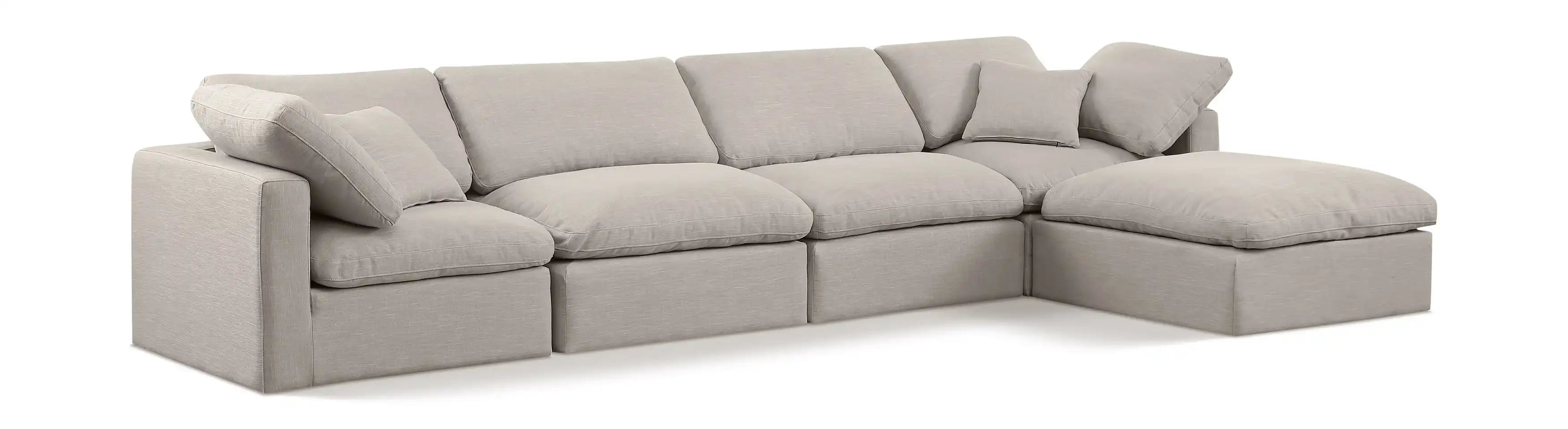 Indulge - Linen 5 Piece Modular Sectional With Chaise