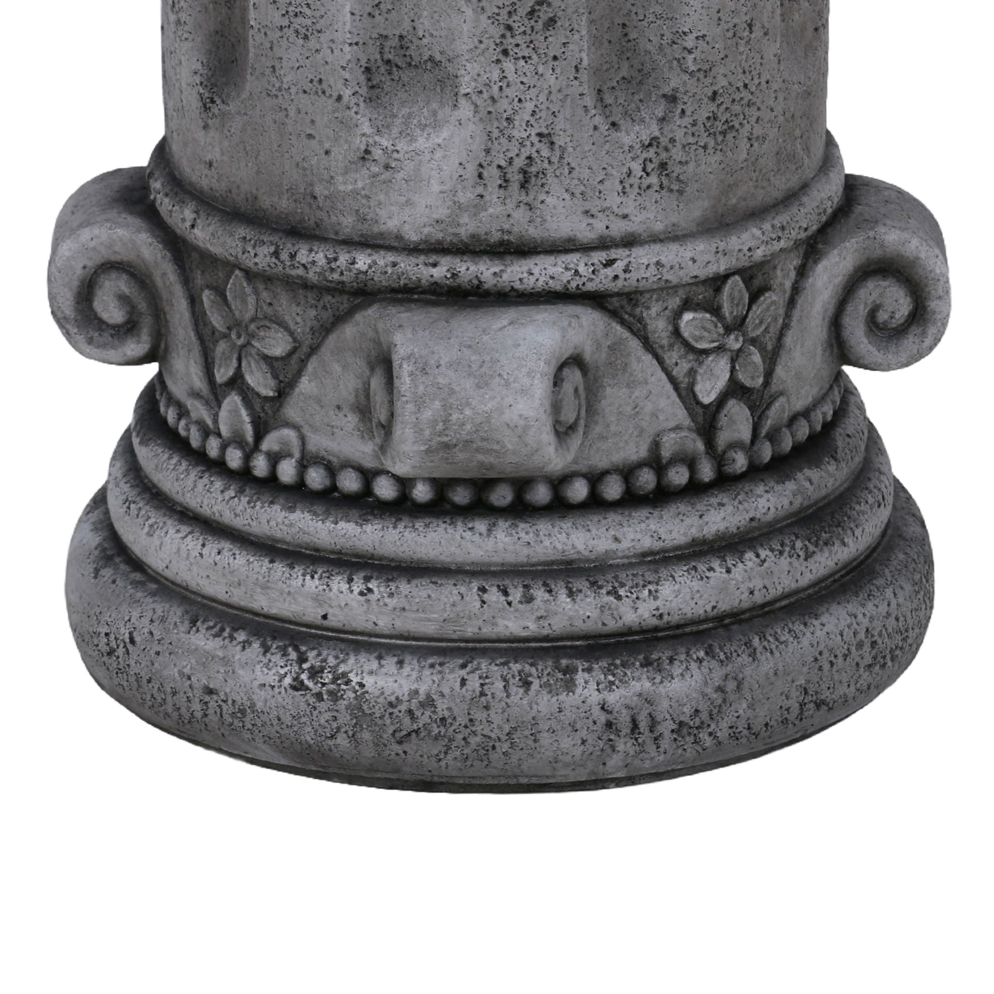 Outdoor End Table, Round Side Table For Patio And Garden - Antique Gray