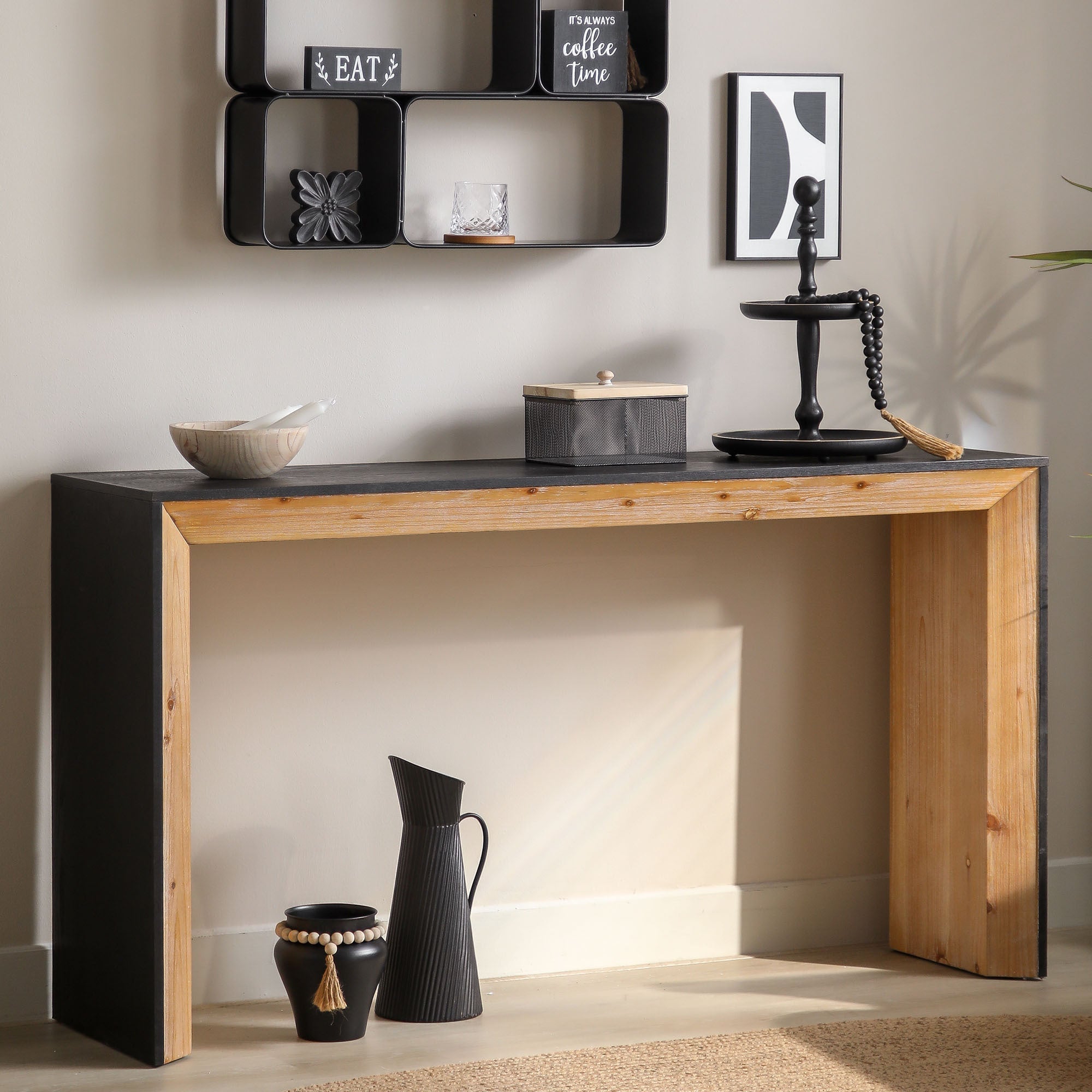 59in Modern Wood Console Table - Entryway & Sofa Table