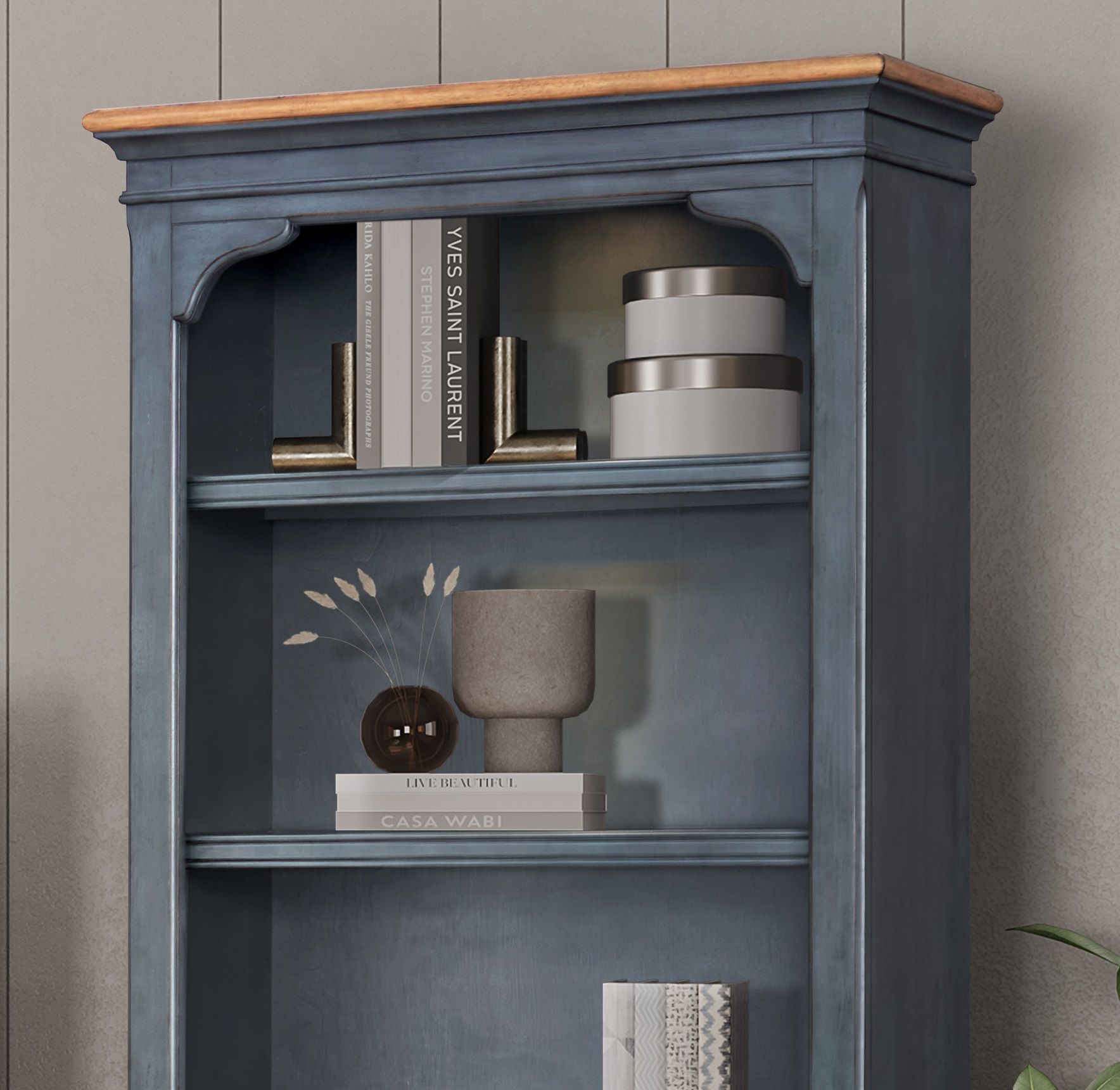 Americana - Universal Pier Bookcase - Blue - Best Buy Furniture