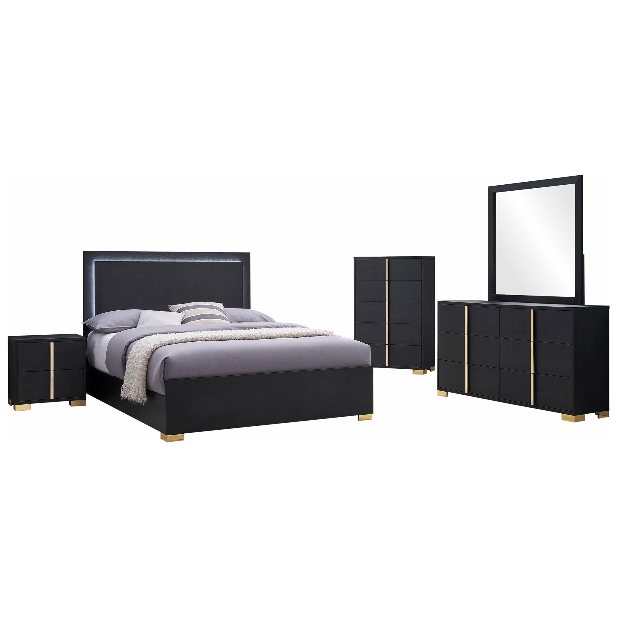 Jeremiah - Bedroom Set With LED Headboard