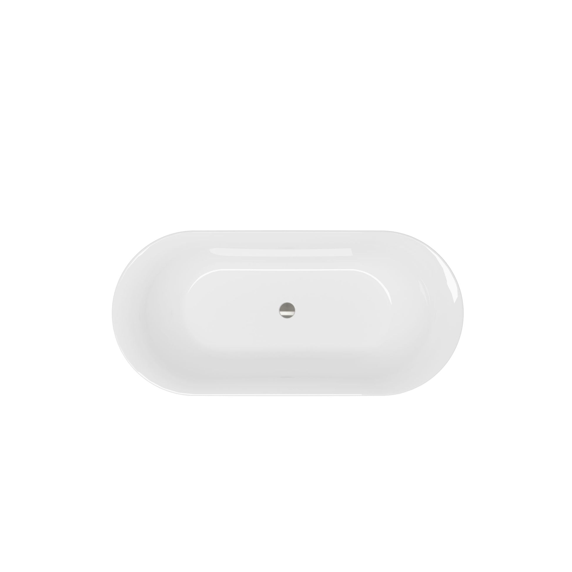 Acrylic Freestanding Bathtub-Acrylic Soaking Tubs, Fluted Style Freestanding Bathtub With Integrated Slotted Overflow And Brushed Nickel Toe-Tap Drain, 02149-Bn - Glossy White - Best Buy Furniture