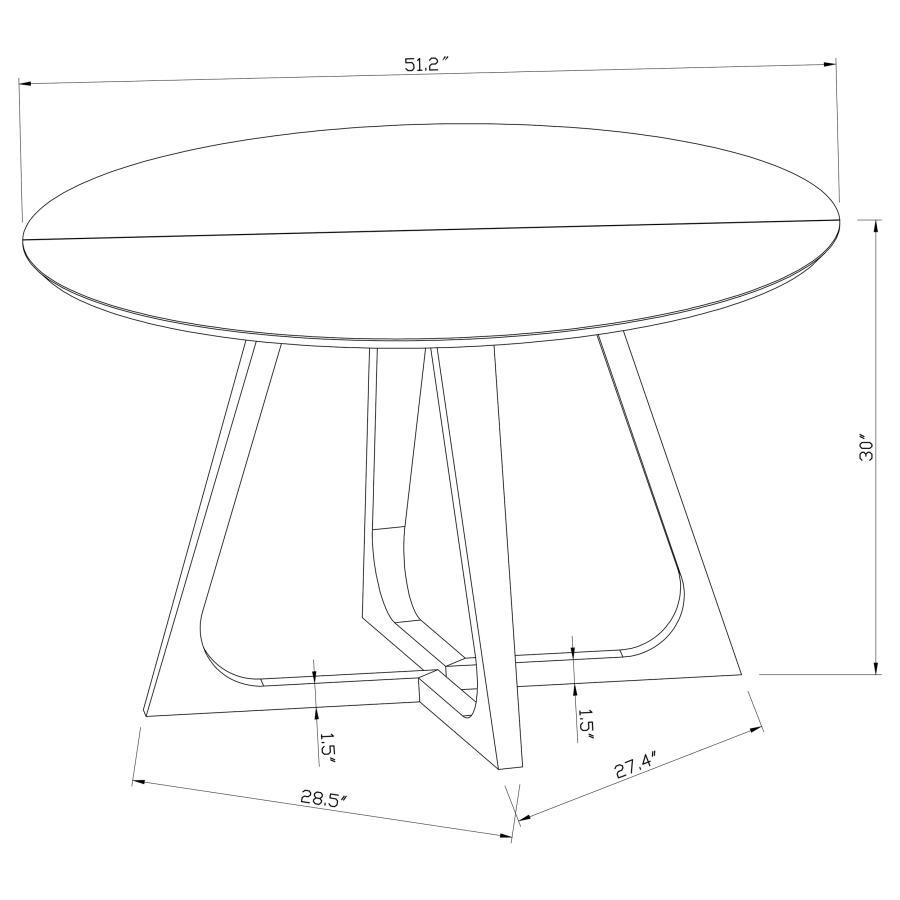 Gwynn - Round Marble Stainless Steel Dining Table - Gold