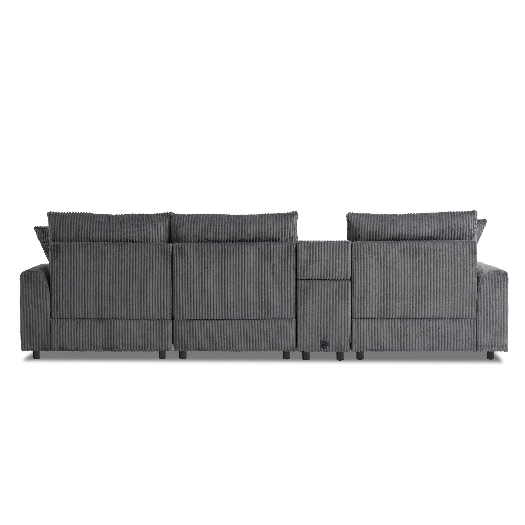 Sectional With Bluetooth Speakers L Shaped Couch With Console USB Charger, Cup Holders Storage Ottoman Deep And Wide Seat Cloud Sofa - Best Buy Furniture
