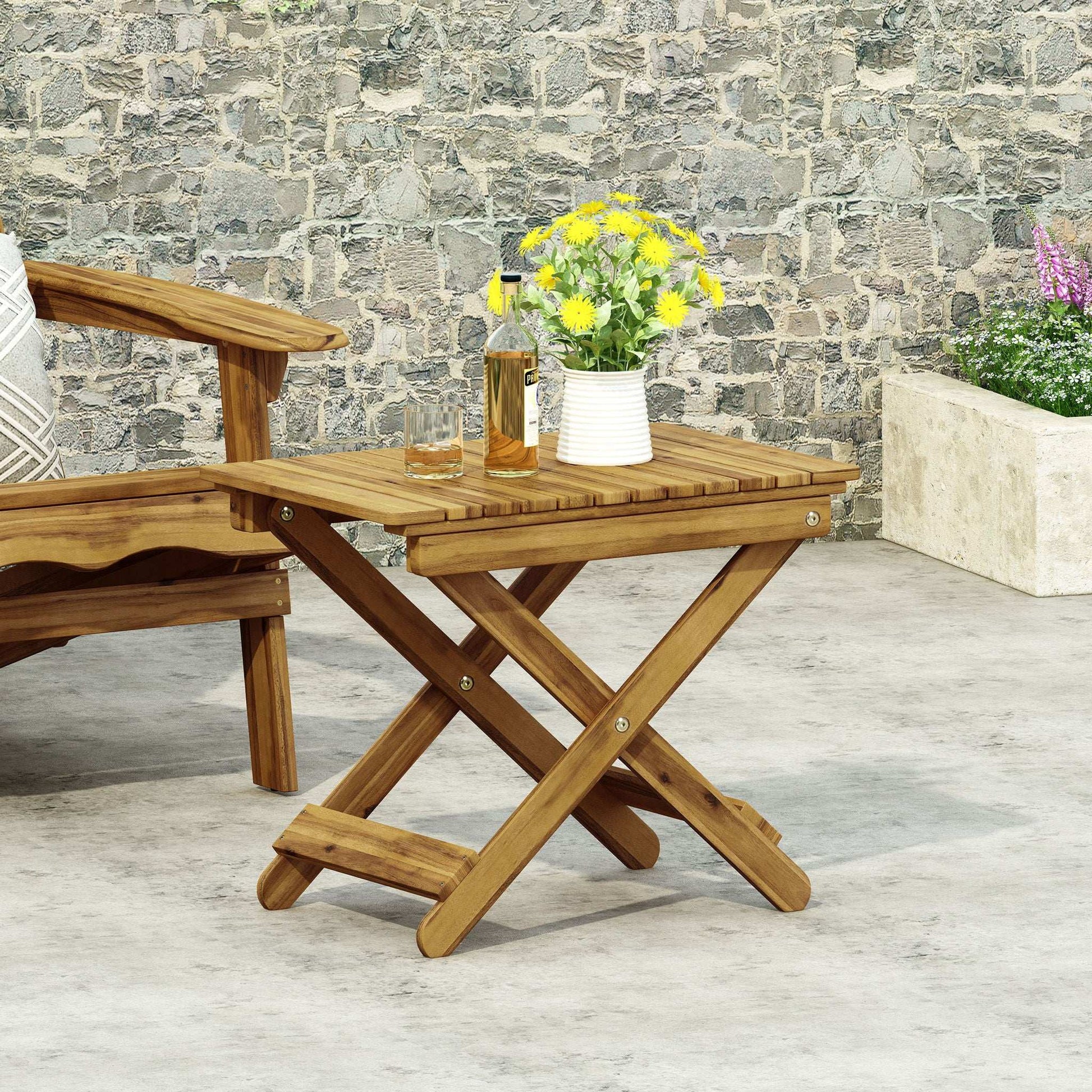 Outdoor Folding Wooden Side Table - Best Buy Furniture