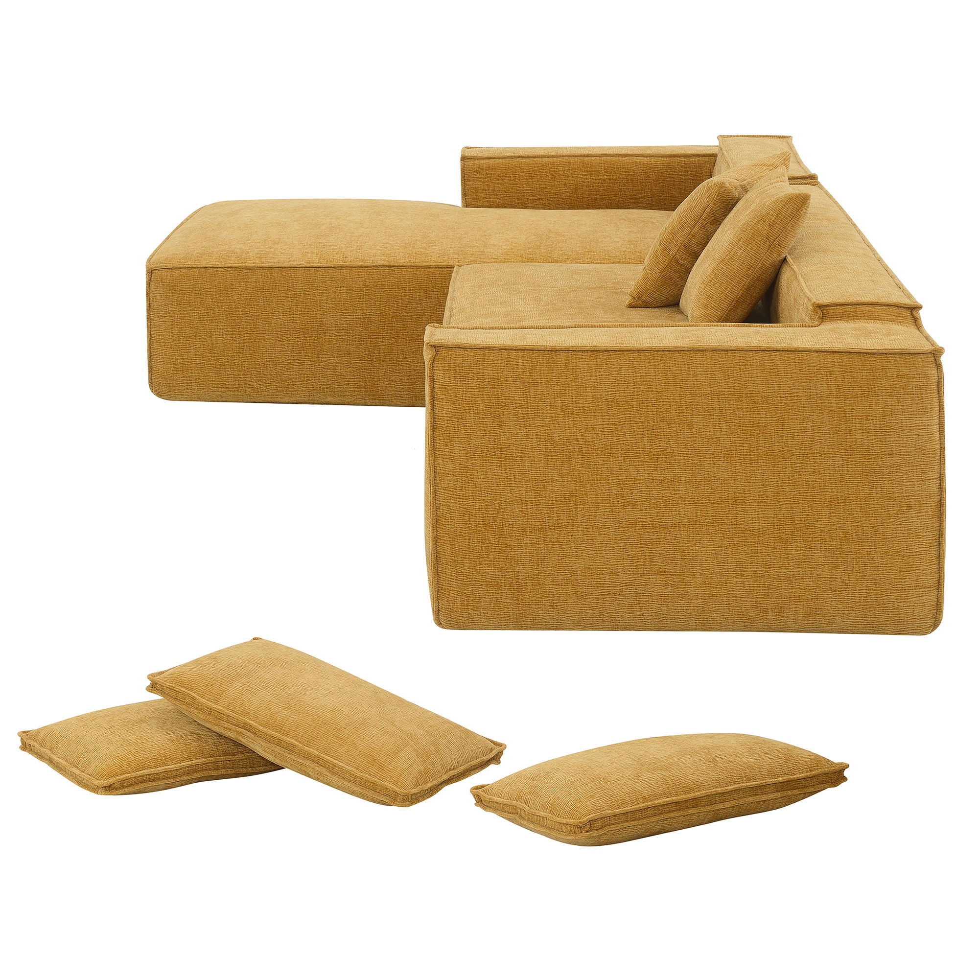 Free Combination Minimalist Style Modular Sectional, Wrinkle Resistant Couch Set L Shaped Compressed Sofa For Living Room