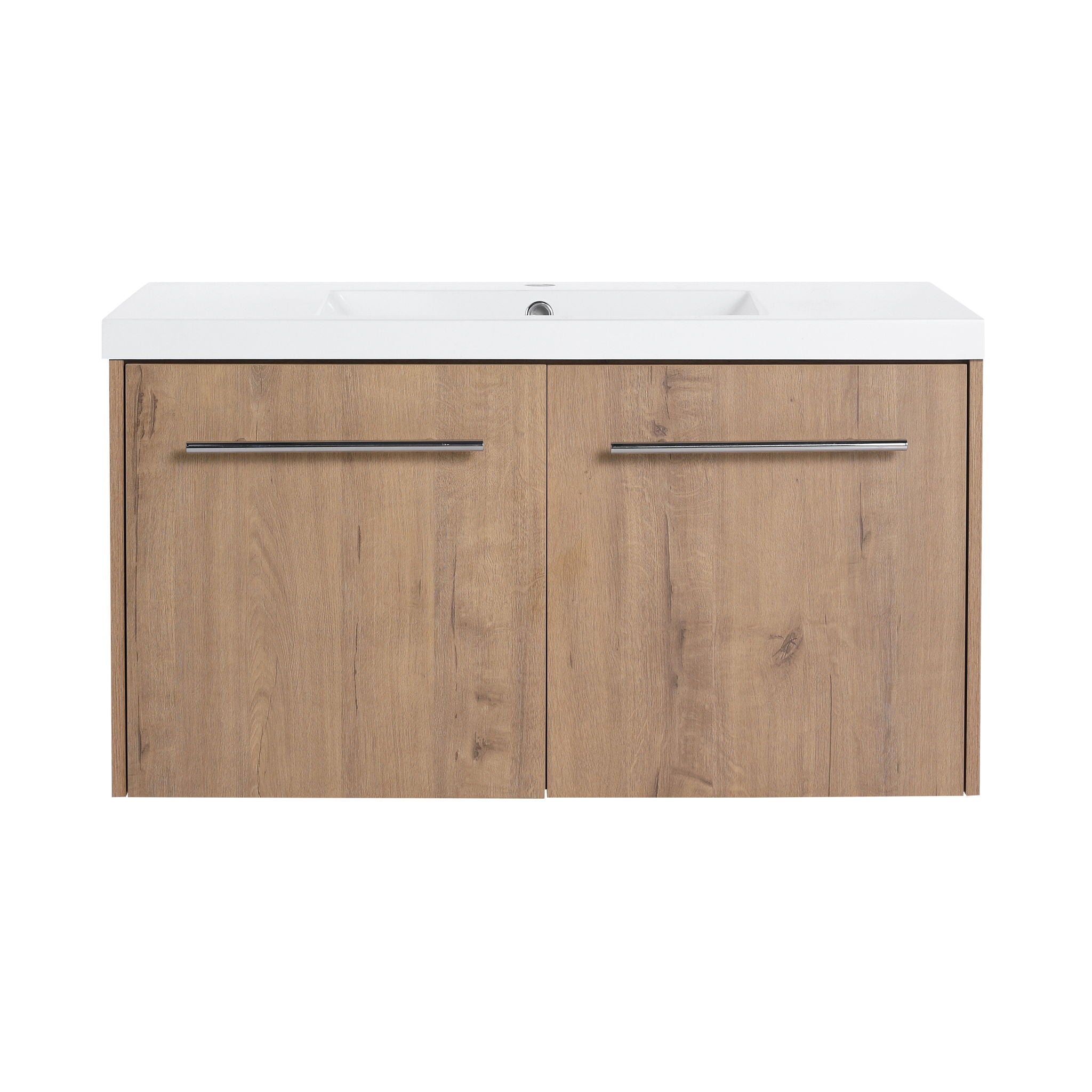 Modern Floating Bathroom Vanity With Resin Sink, Soft Close Doors