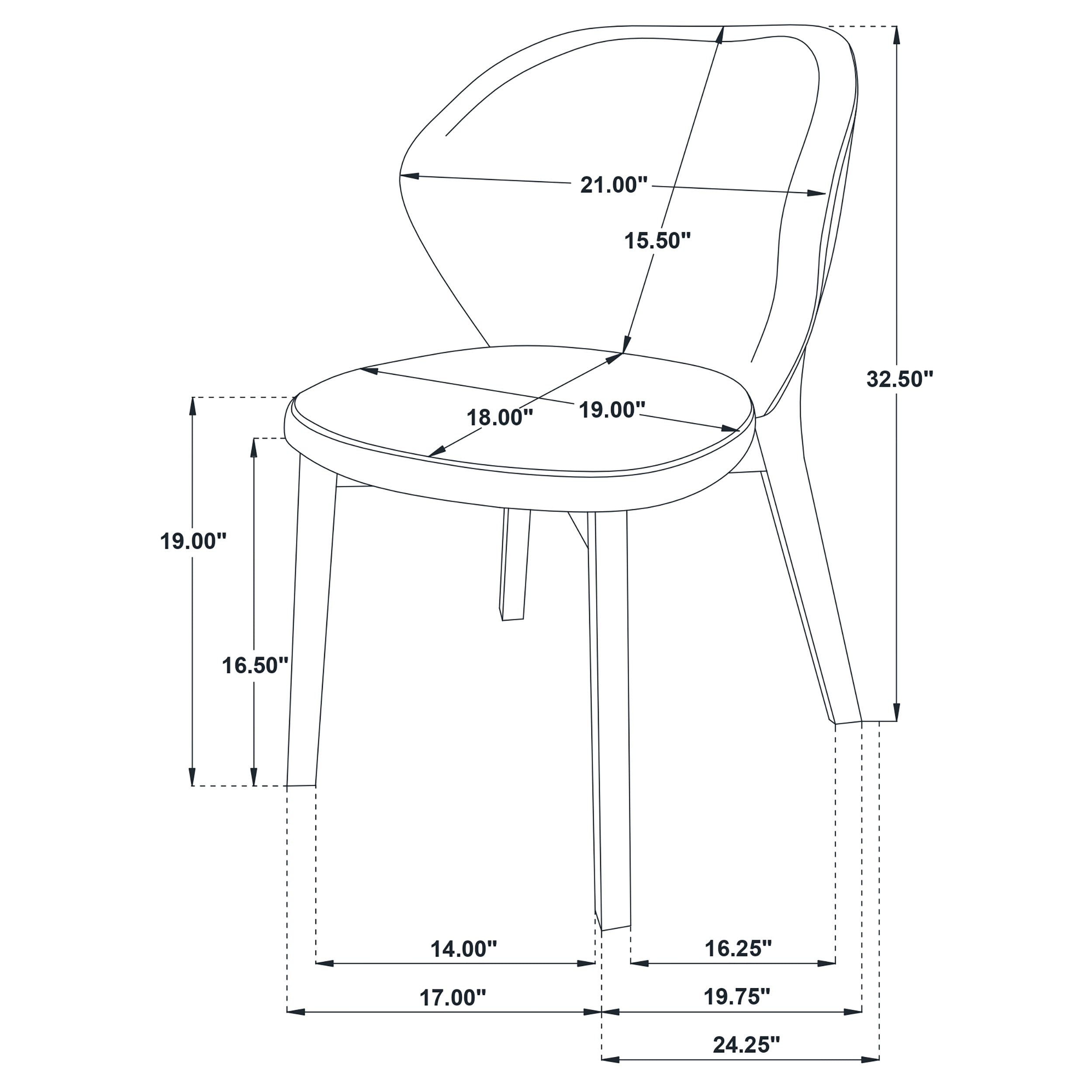 Randolph Dining Side Chair Butterscotch and Brown (Set of 2)-