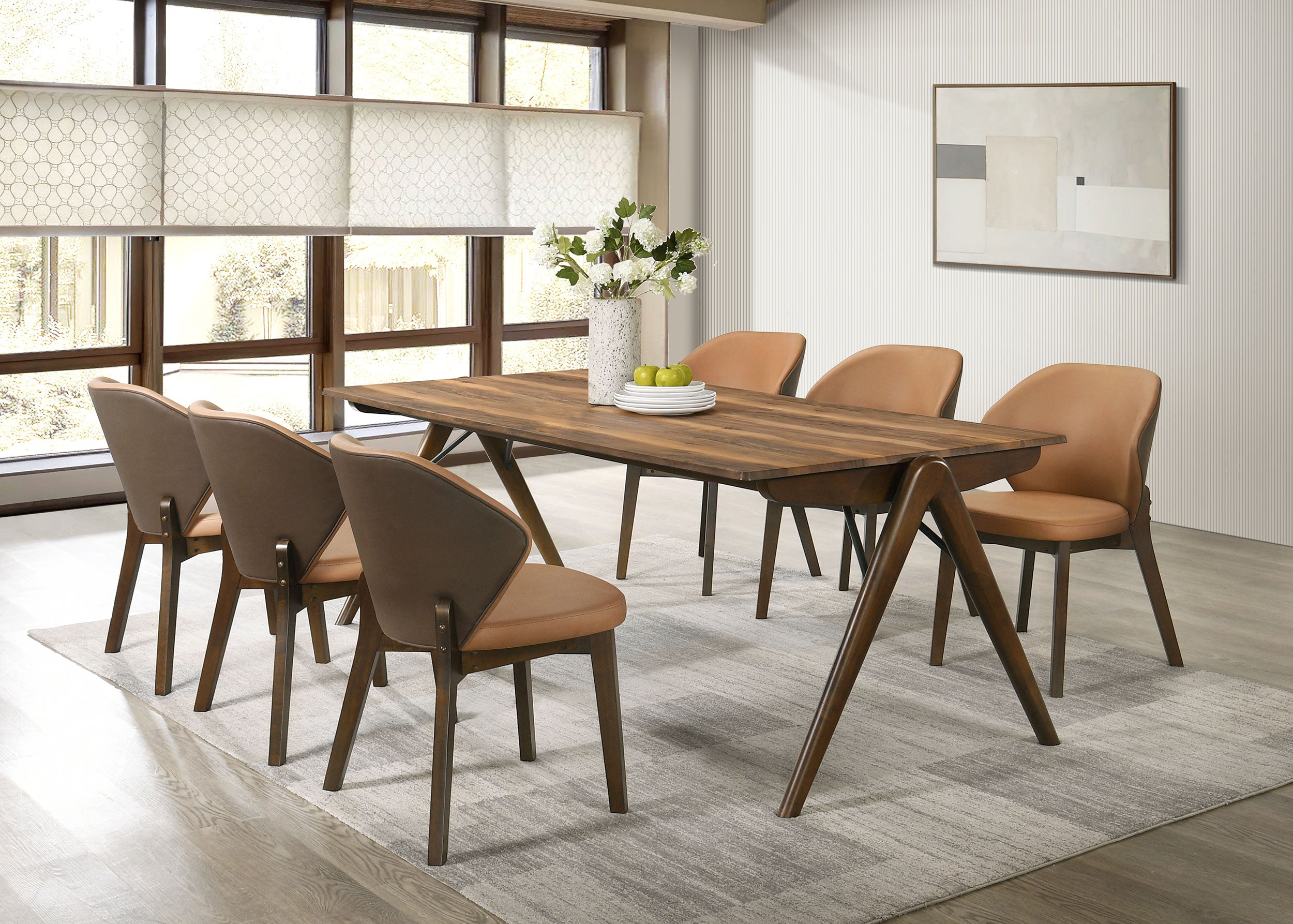 Randolph Dining Side Chair Butterscotch and Brown (Set of 2)-
