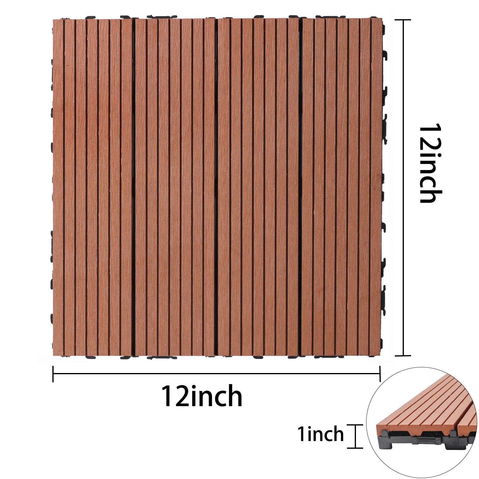 Wood Plastic Composite Deck Tiles, Sustainable Composite Decking Resist Rust, Water, Weather, Easy To Diy & Maintain