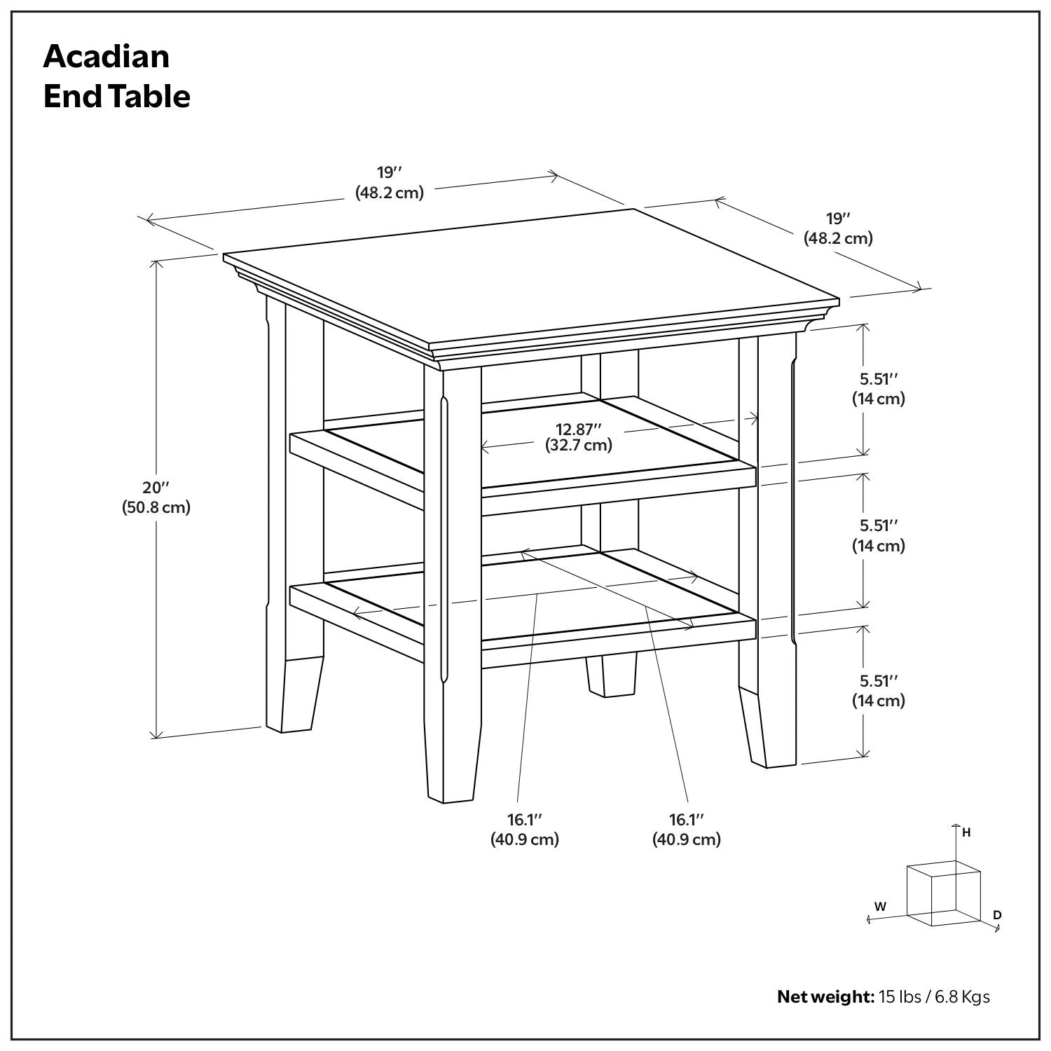 Acadian - Handcrafted End Table