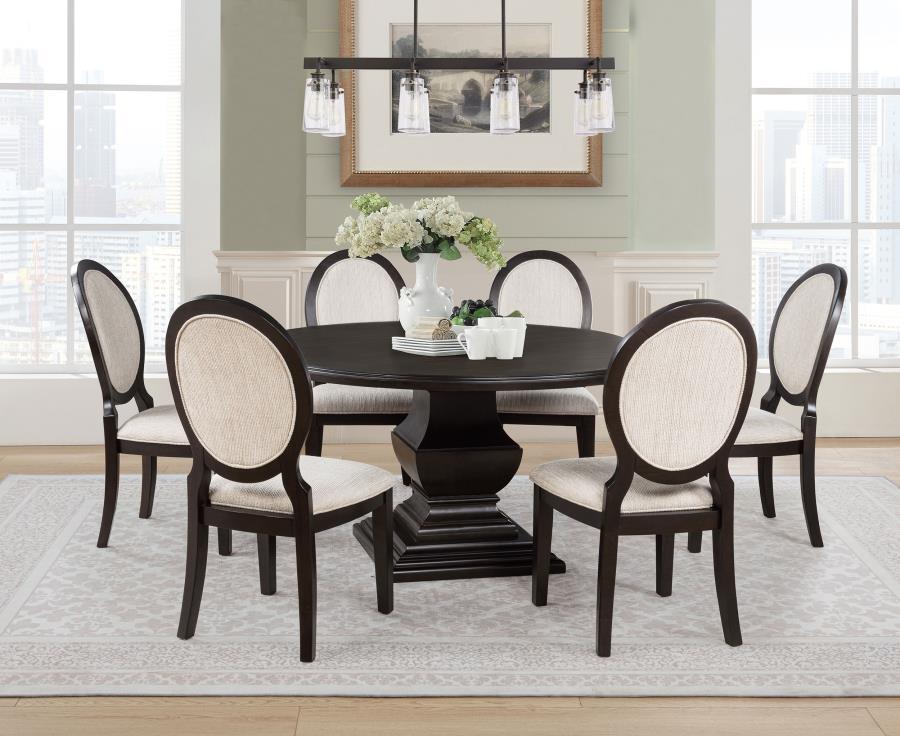 Twyla - 60" Round Wood Dining Room Table - Dark Cocoa
