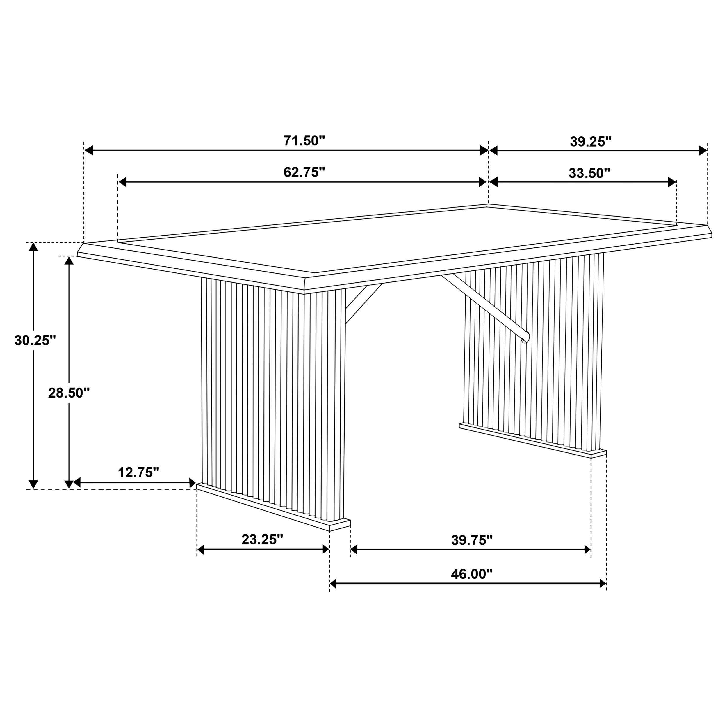 Sherwood 72-inch Rectangular Dining Table Brown-